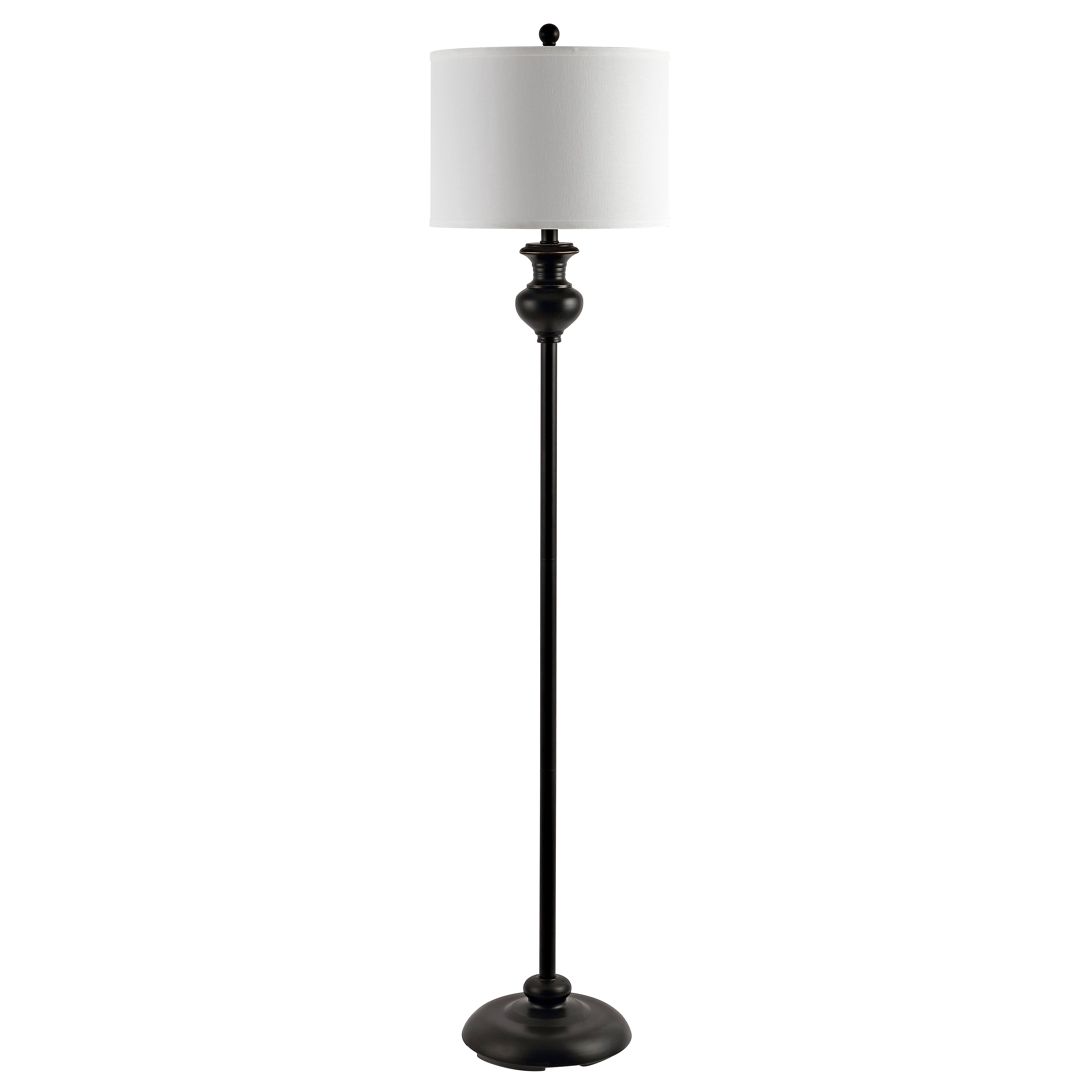 Safavieh Erlan Rustic Floor Lamp with Off-White Shade (Antique Black, 61 in. H) esxb8