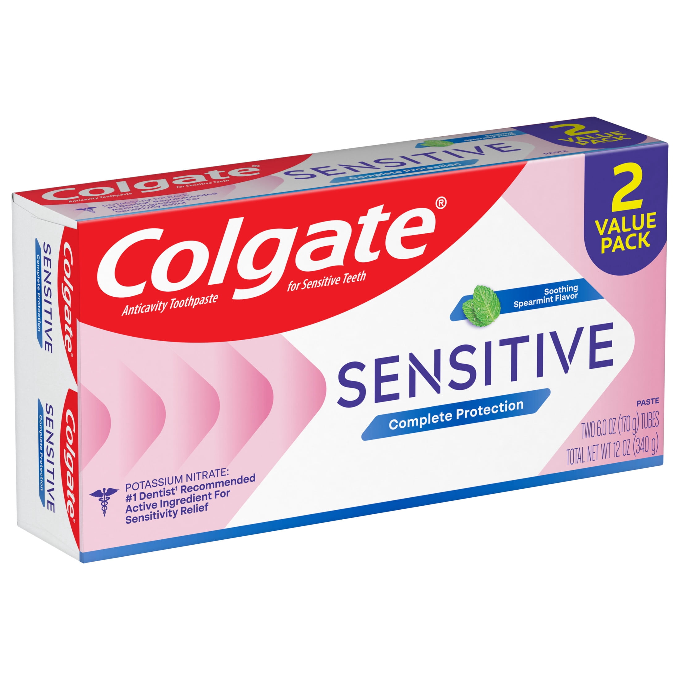Colgate Sensitive Toothpaste, Complete Protection, Mint Clean (6 oz, Pack of 2) l9x8m