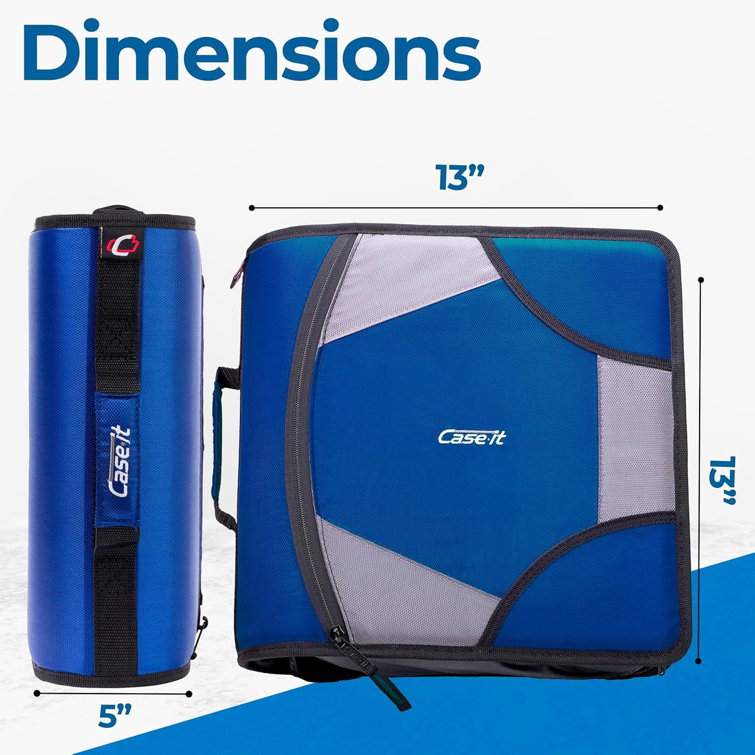 Case-it King Size Mighty Zip Tab Binder (Midnight Blue, 4 in Capacity) u2fcz - Image 2