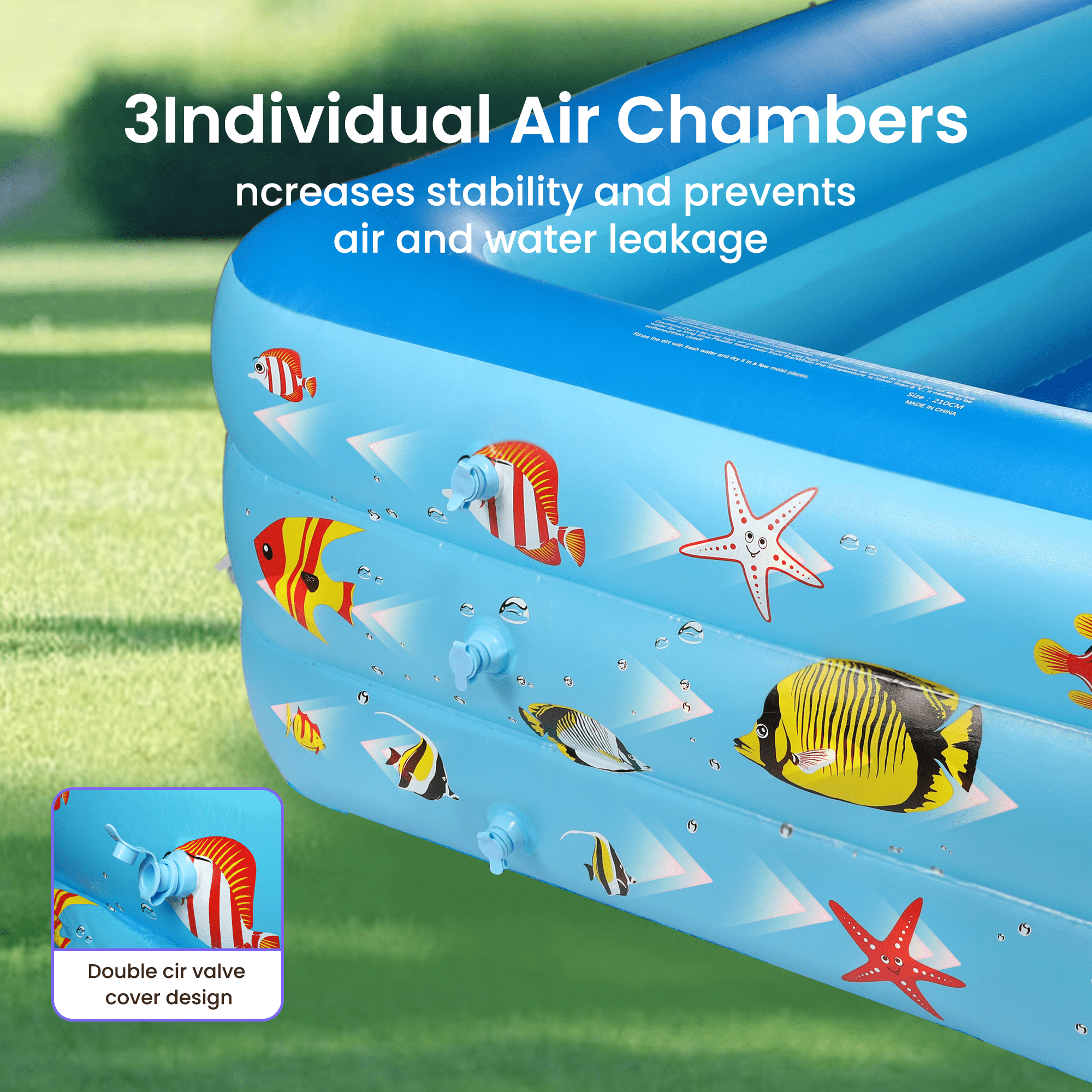 GVDV Inflatable Swimming Pool, Durable Thickened Family Lounge Pool for Kids and Adults (Blue, 6.9 x 5 x 1.8 ft) 1bucf