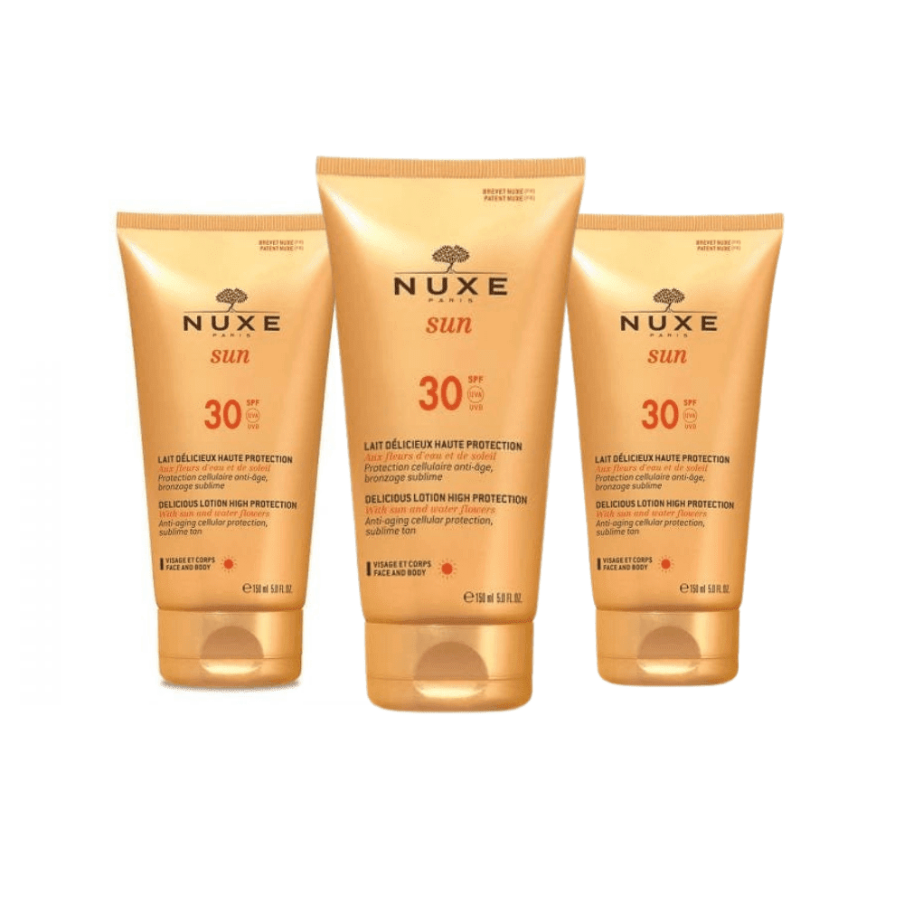 Nuxe Sun Lait Delicieux High Protection SPF 30 Sunscreen Lotion (3 Pack, 15.21 fl oz) qpk00