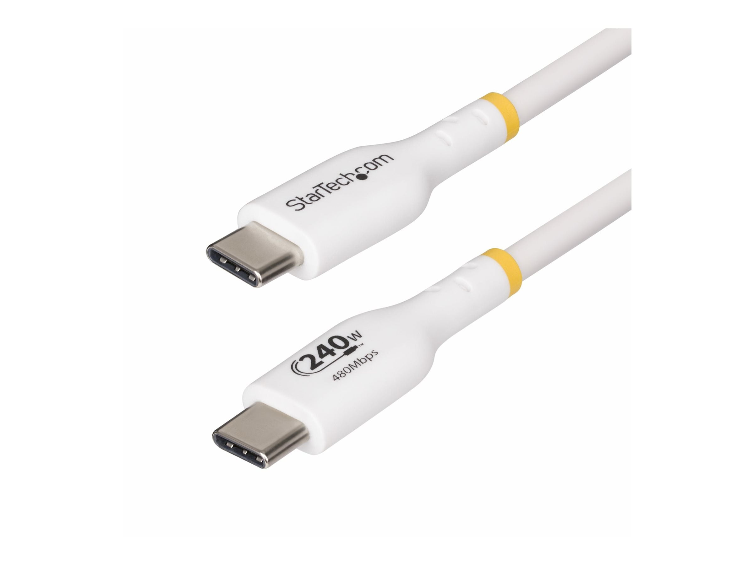 StarTech.com USB-C Charging Cable, 240W PD EPR Fast Charge & Sync, Durable TPE Jacket (White, 13 ft) i0aja