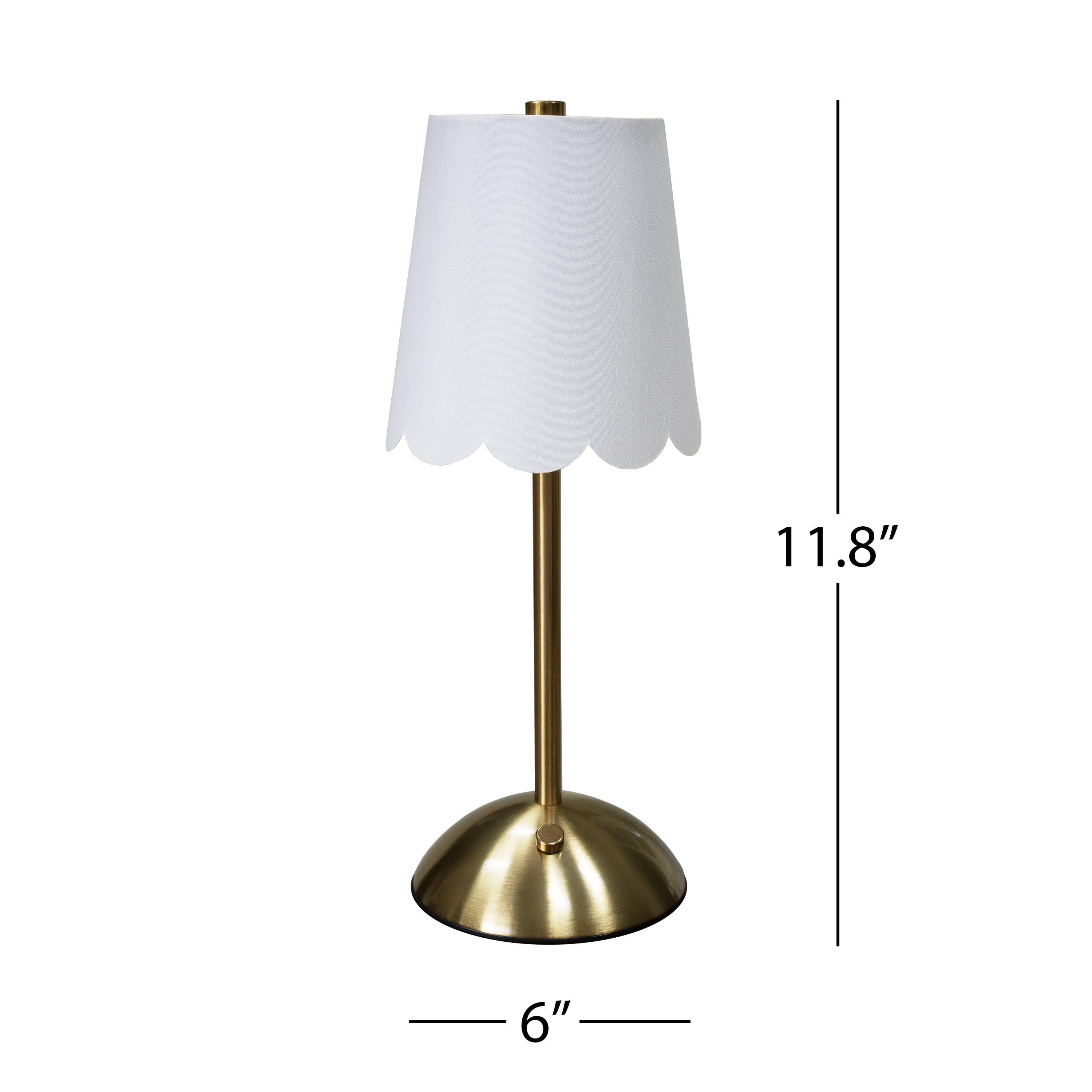 Home Decor Collection Cordless Rechargeable LED Table Lamp with Dimmable 3-Light Settings (Brass, 11.9 in) 6086e