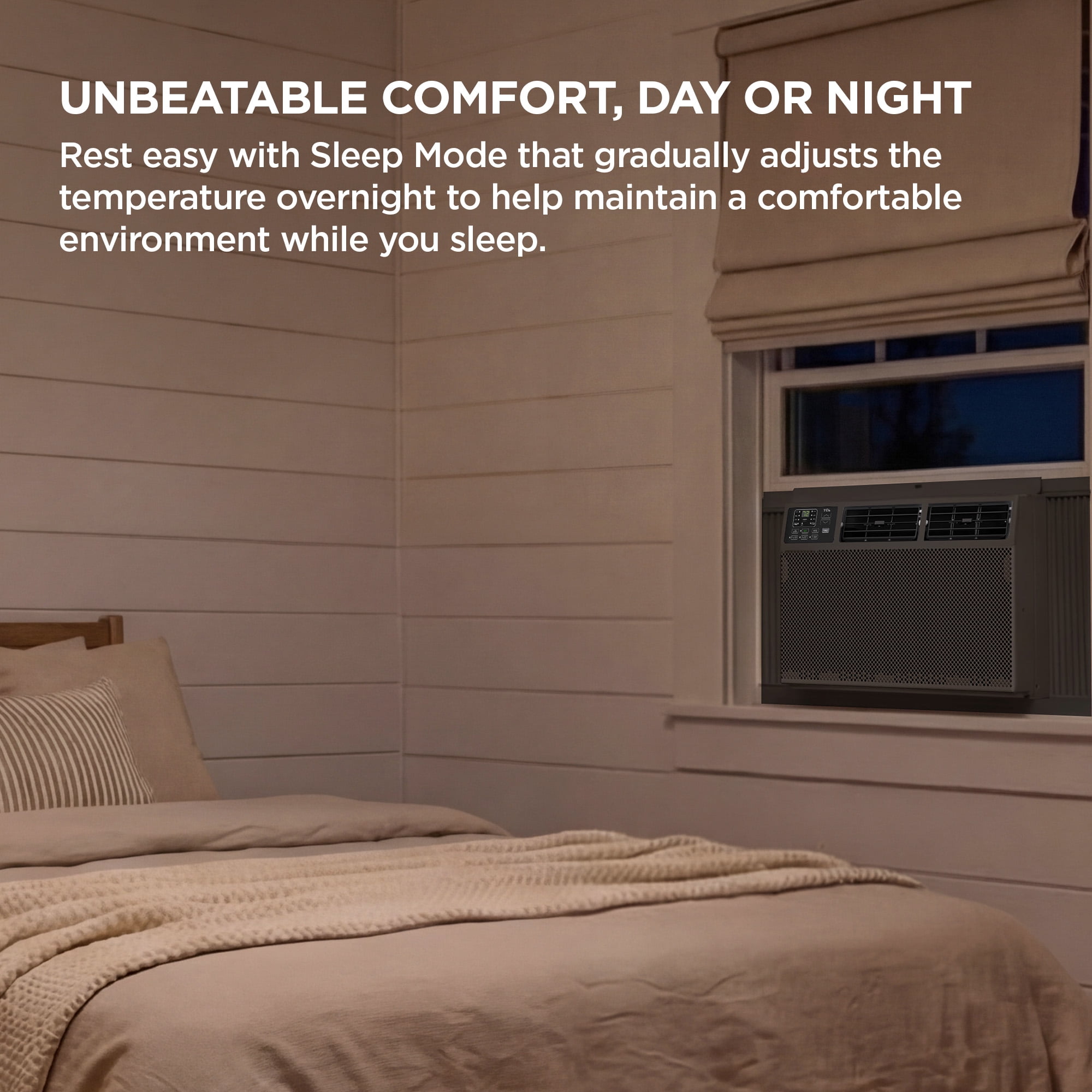 TCL 8,000 BTU Smart Window Air Conditioner, 3-in-1 AC, Fan & Dehumidifier with App & Voice Control (Black, 250 Sq ft) sv9nk