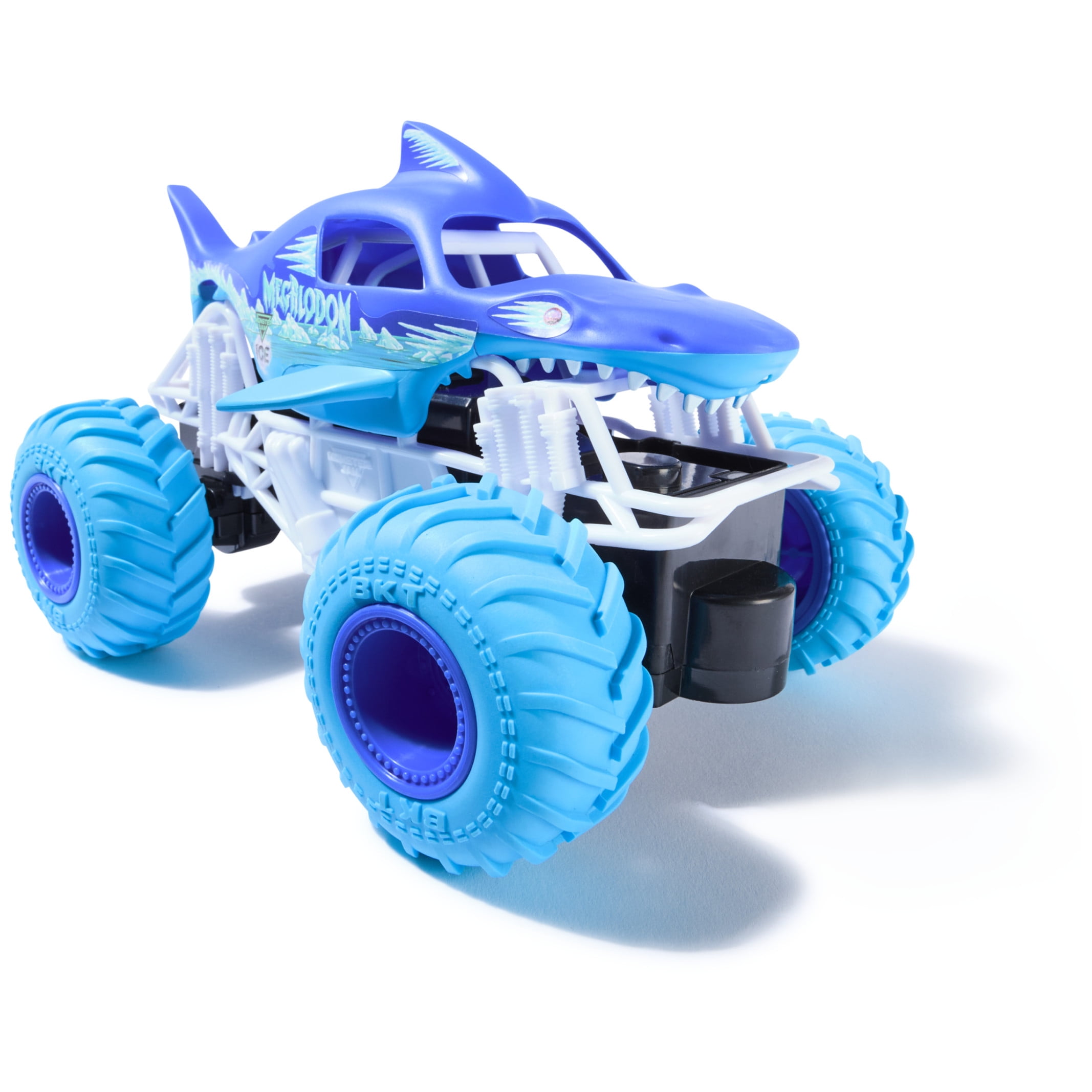Monster Jam Megalodon Ice RC Monster Truck, Remote Control Off-Road Vehicle (Blue, 1:24 Scale) 3xwjs