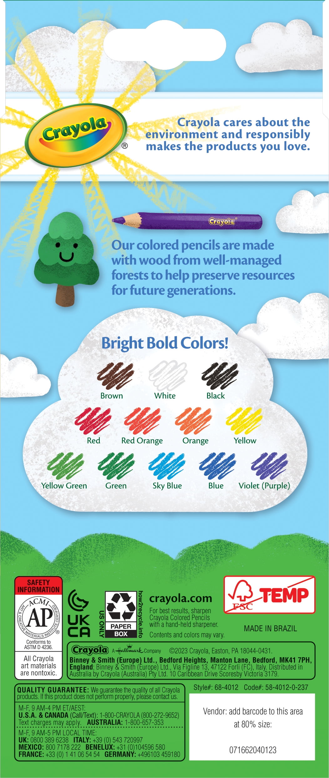 Crayola Colored Pencils, Pre-sharpened Drawing Art Supplies, Assorted Colors (48 Packs, 12 Count Each) sz9if