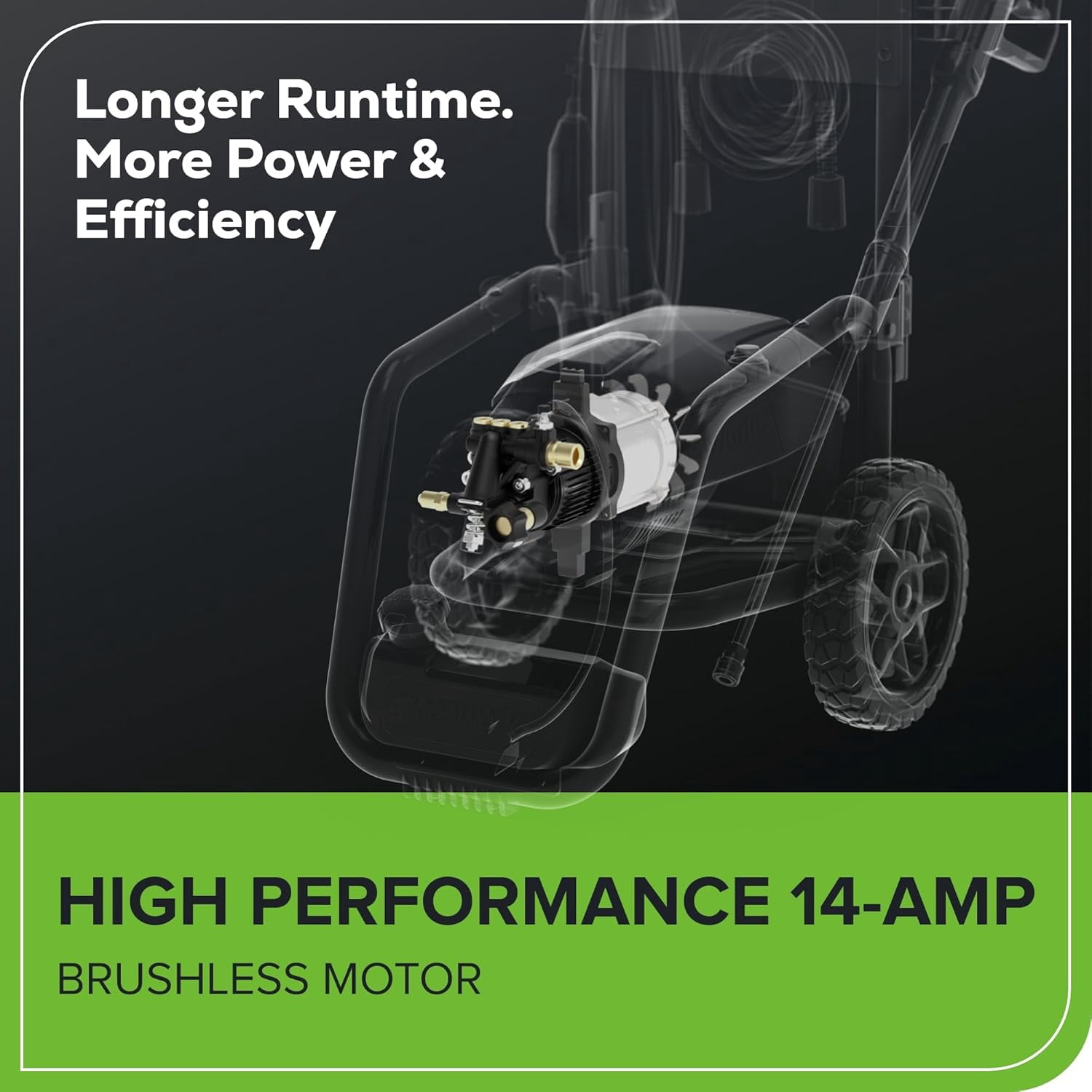 Greenworks Electric Pressure Washer, 3000 PSI 2.0 GPM Brushless Motor with 25 ft Hose (3000 PSI) tzw4o