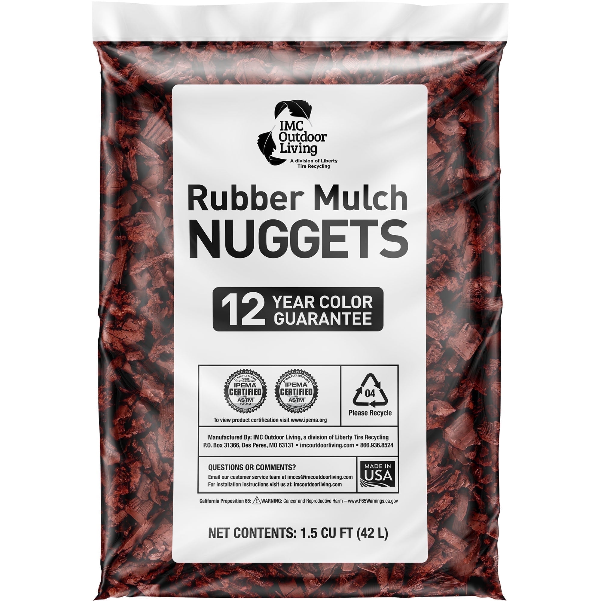 GroundSmart Rubber Mulch for Landscaping and Playgrounds (Red, 1.5 cu ft) 4wn98
