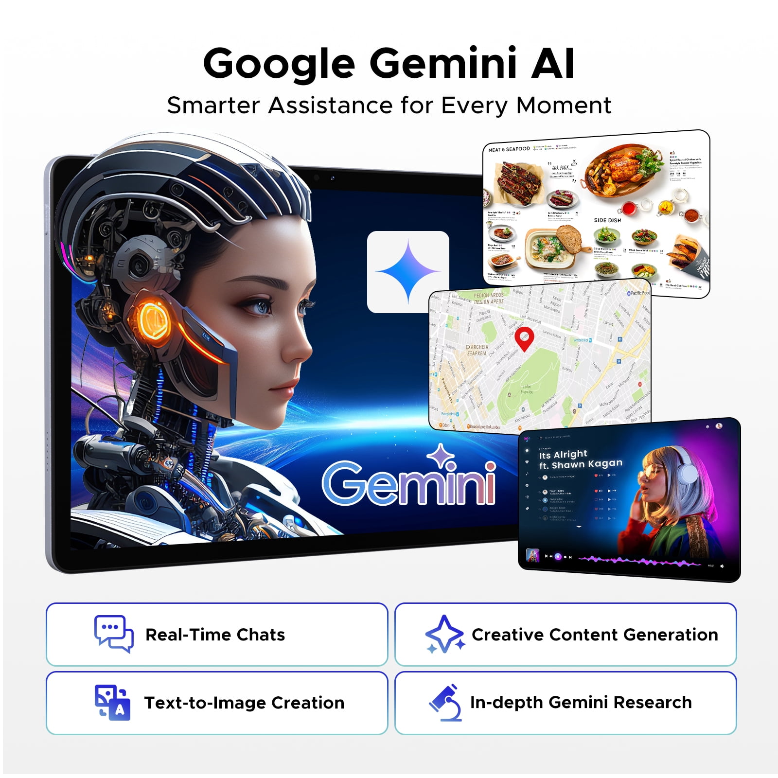 POCKAM P11 11-inch Android 16 Tablet with Gemini AI, 48GB RAM, 128GB Storage, Keyboard and Stylus Included (Blue, 11-inch) 32e9i