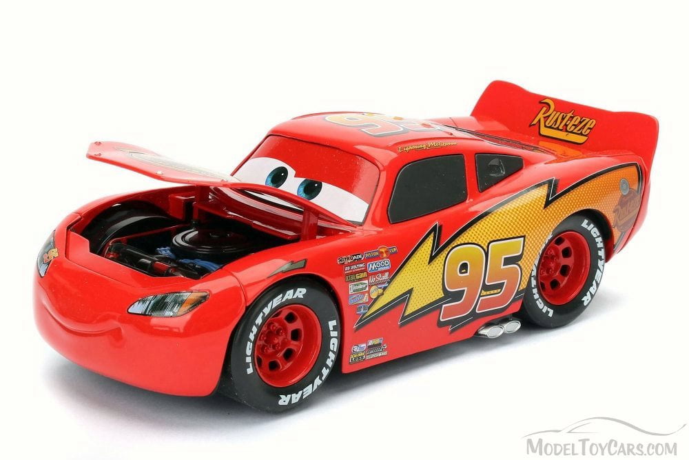 Disney Pixar Cars Lightning McQueen Diecast Model Toy Car (Red, 1/24 Scale) 86zou