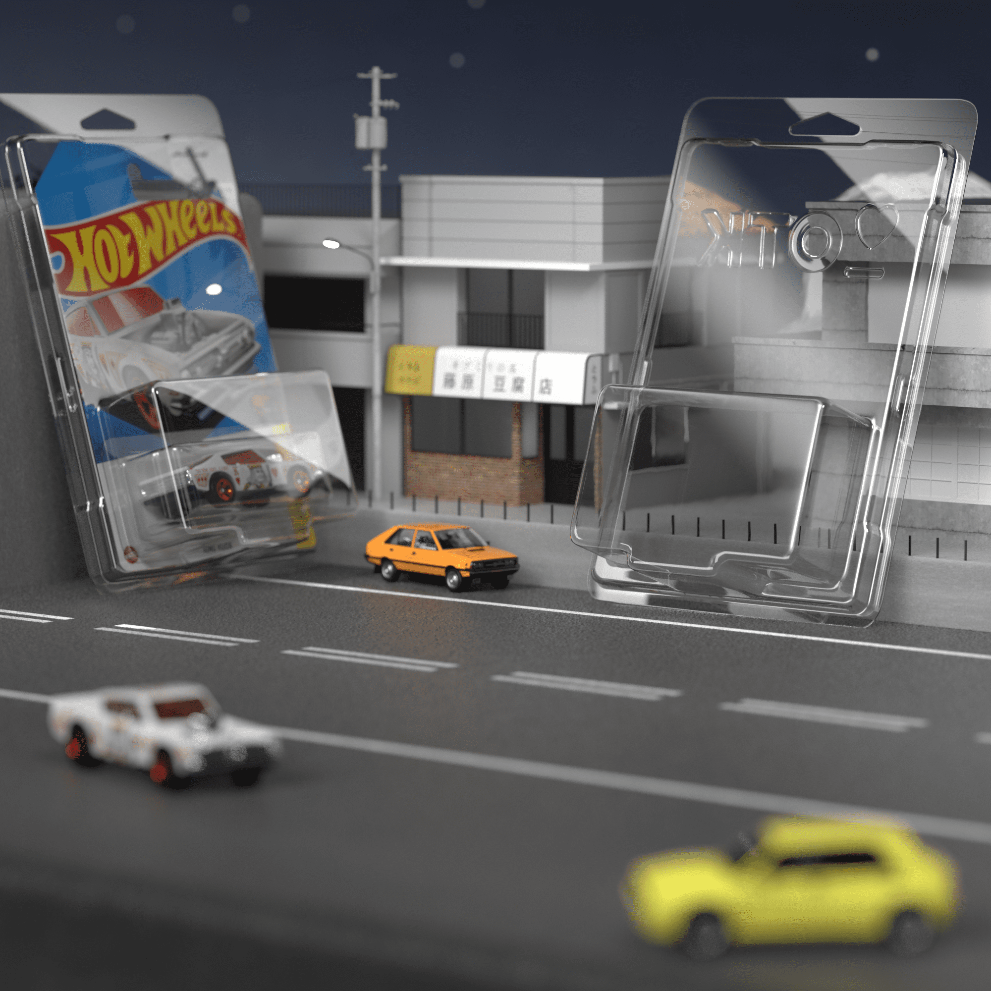 OneTheKing Diecast Car Protector Case for Hot Wheels & Matchbox Mainline (Clear, 25-Pack) 3c1x3