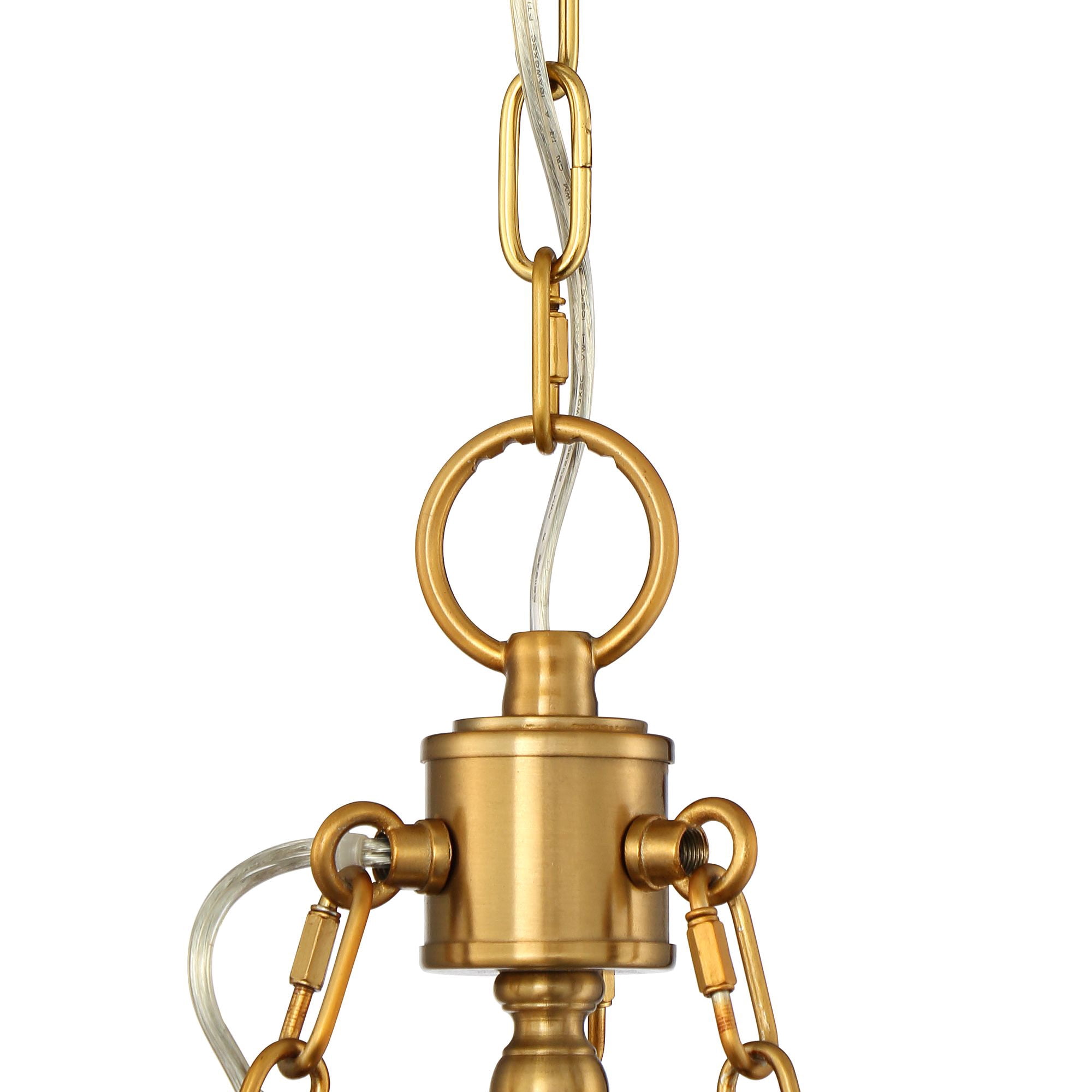 Stiffel Wagon Wheel Chandelier 6-Light Farmhouse Rustic Lighting Fixture (Antique Brass, 28 in) nju8b