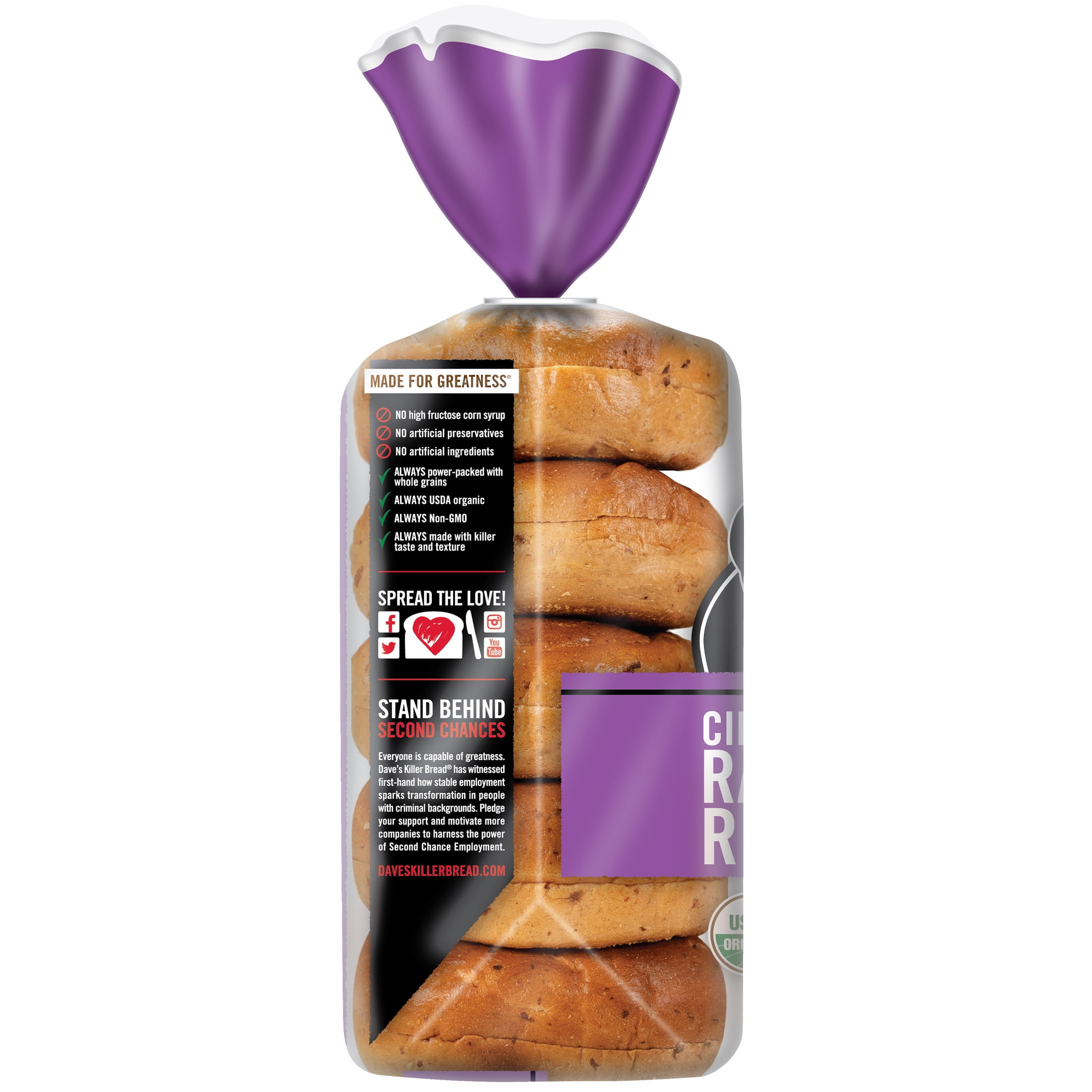 Dave's Killer Bread Cinnamon Raisin Remix Organic Bagels (5 Count) i1ih5