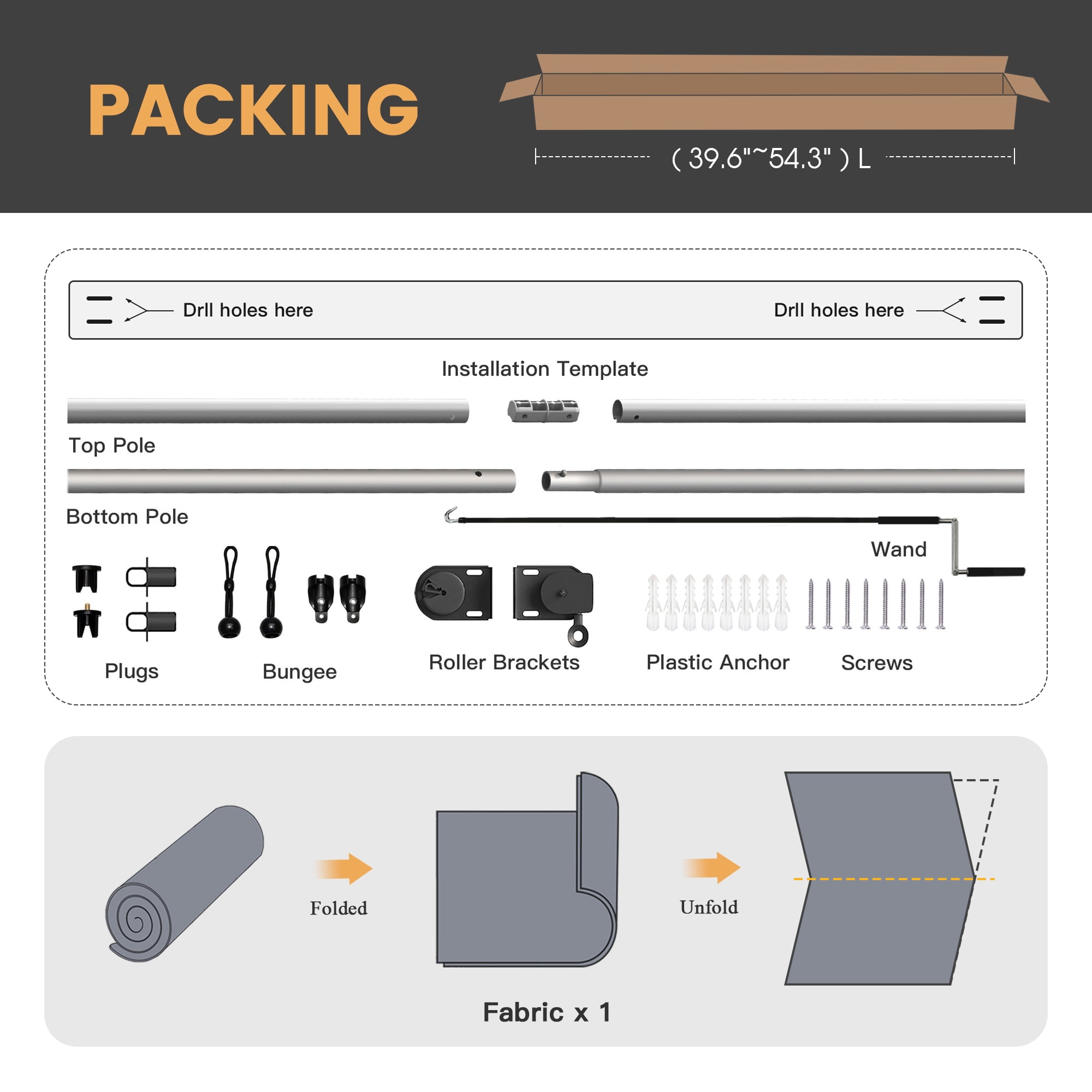 Vicllax Outdoor Sun Roller Shade for Patio Porch with Crank Operation (Mocha, 10 ft W x 8 ft H) aw6gg
