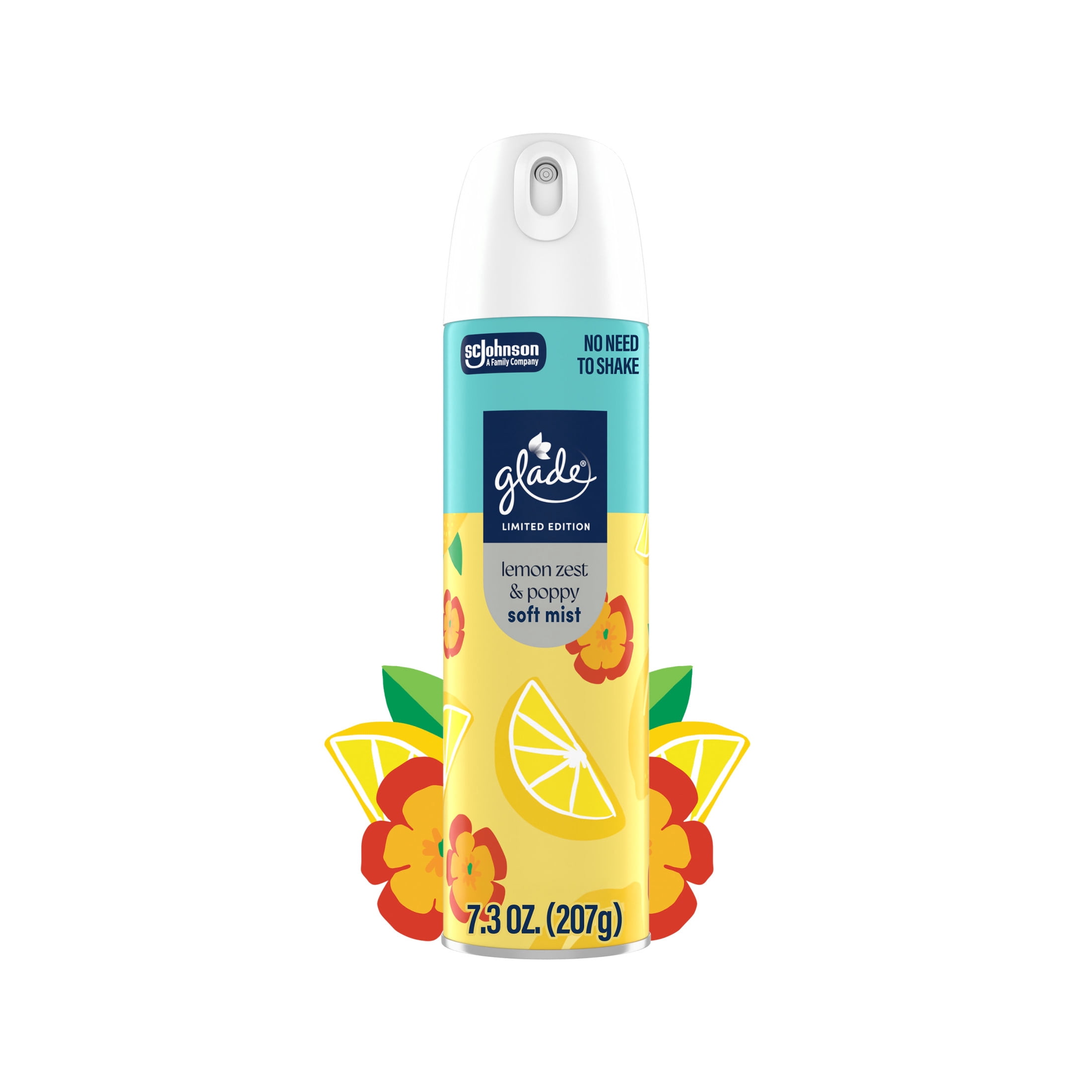 Glade Odor Fighting Soft Mist Air Freshener Room Spray, Lemon Zest & Poppy (7.3 oz) jiulz