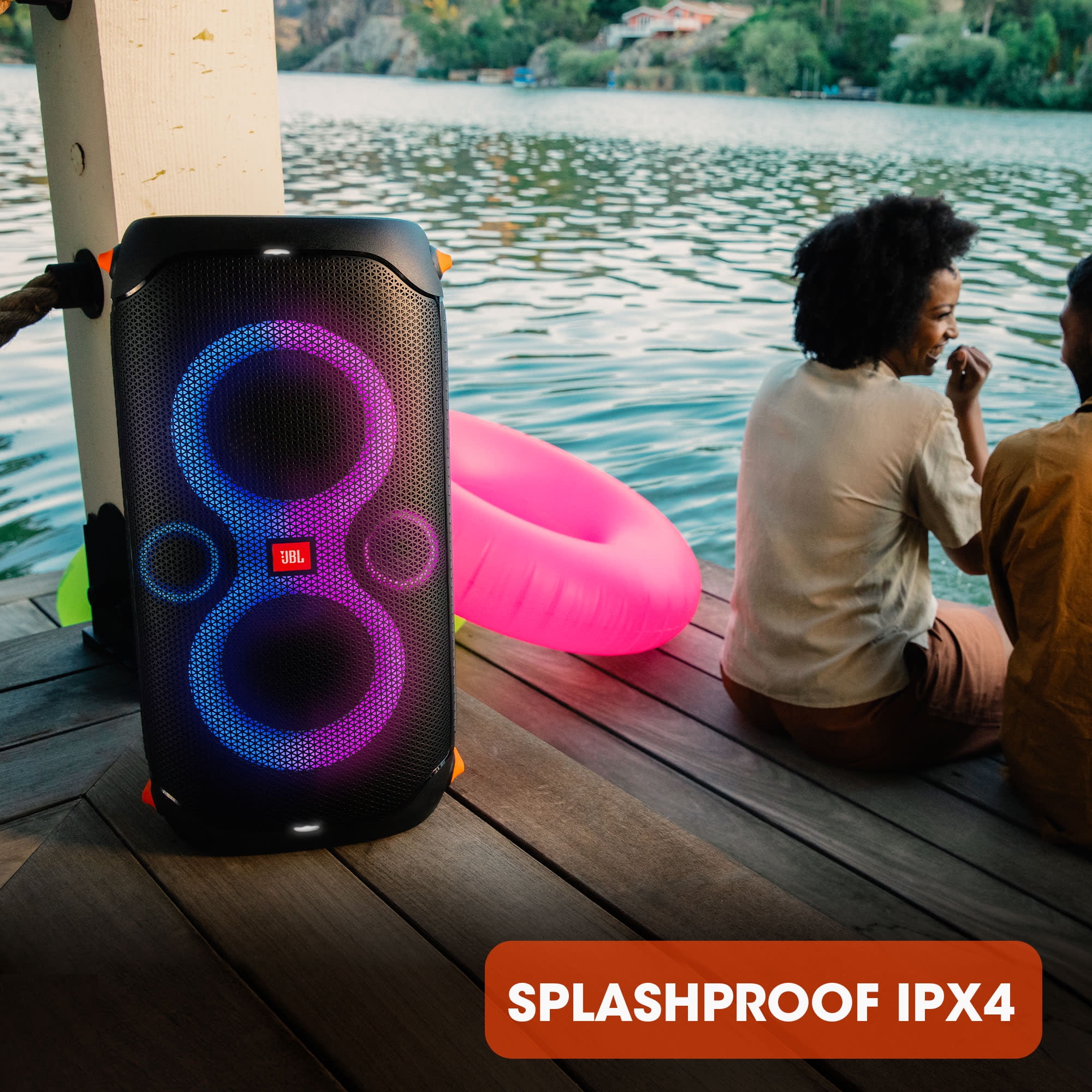 JBL PartyBox 110 Portable Bluetooth Speaker with Dynamic Light Show and Deep Bass (Black) pjgzz