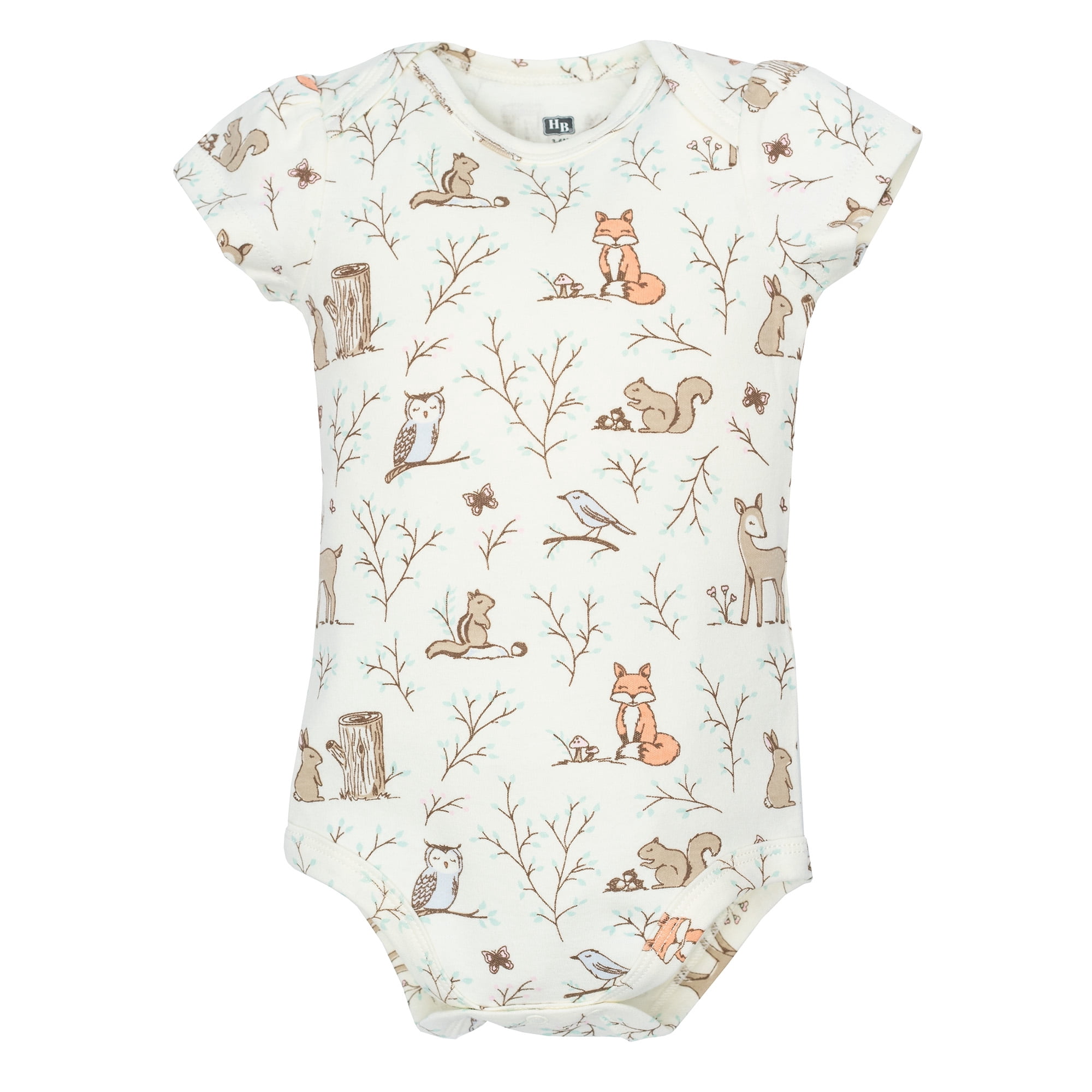 Hudson Baby Infant Girls Cotton Bodysuits (Enchanted Forest, 5-Pack, Preemie) g6hv9