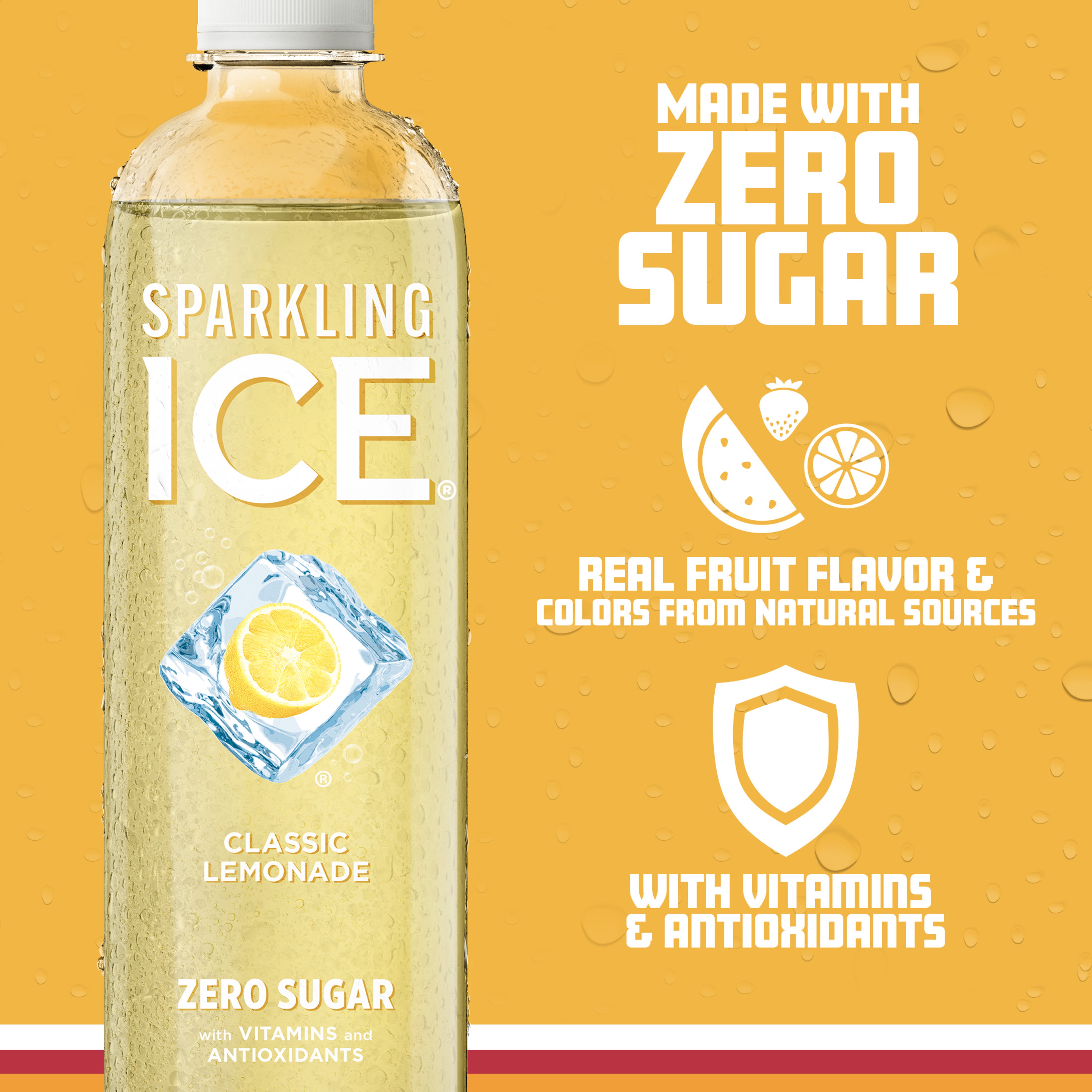 Sparkling Ice Naturally Flavored Sparkling Water, Classic Lemonade (17 fl oz) yw25z