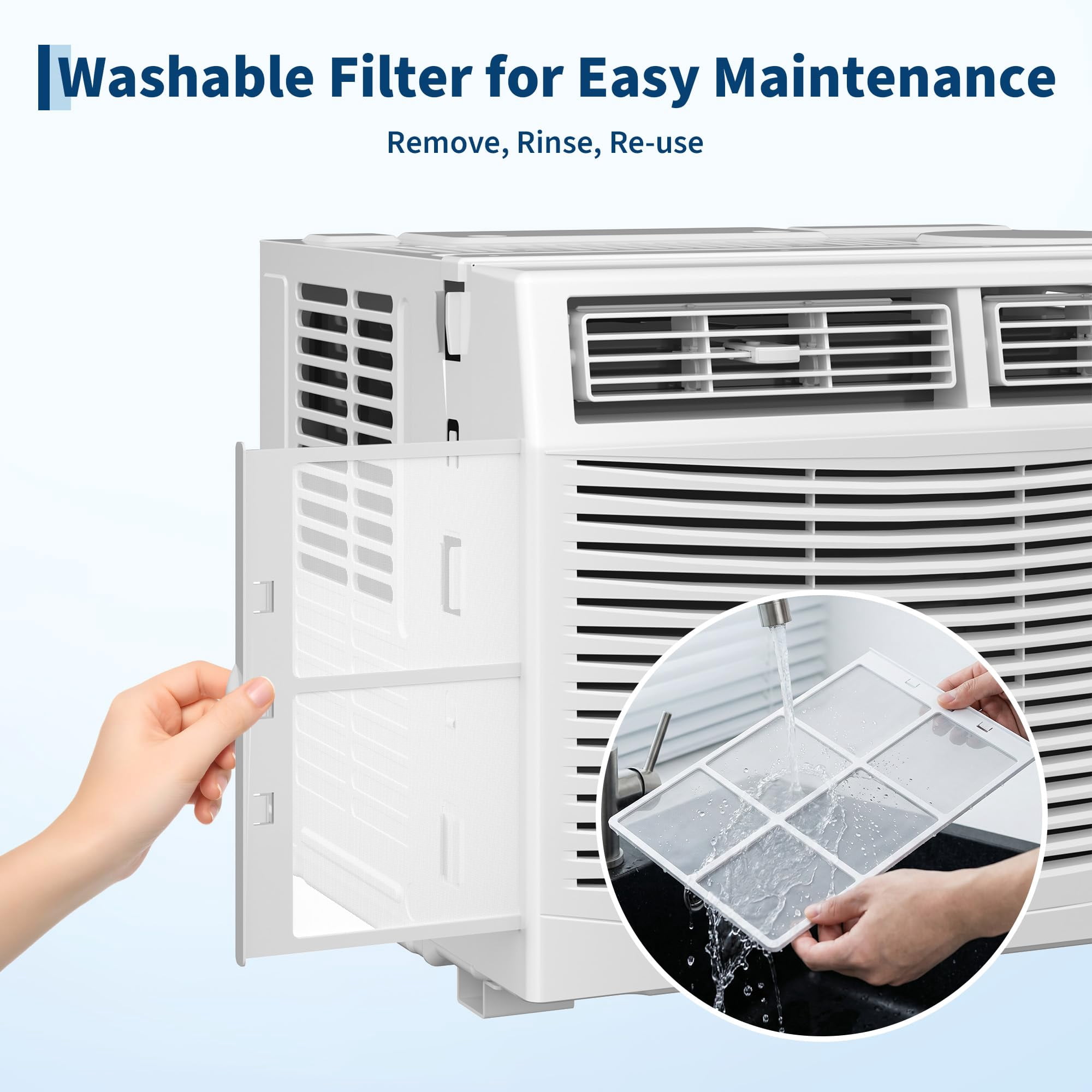 Emorefun Window Air Conditioner (5000 BTU, White, 150 sq ft) lp412