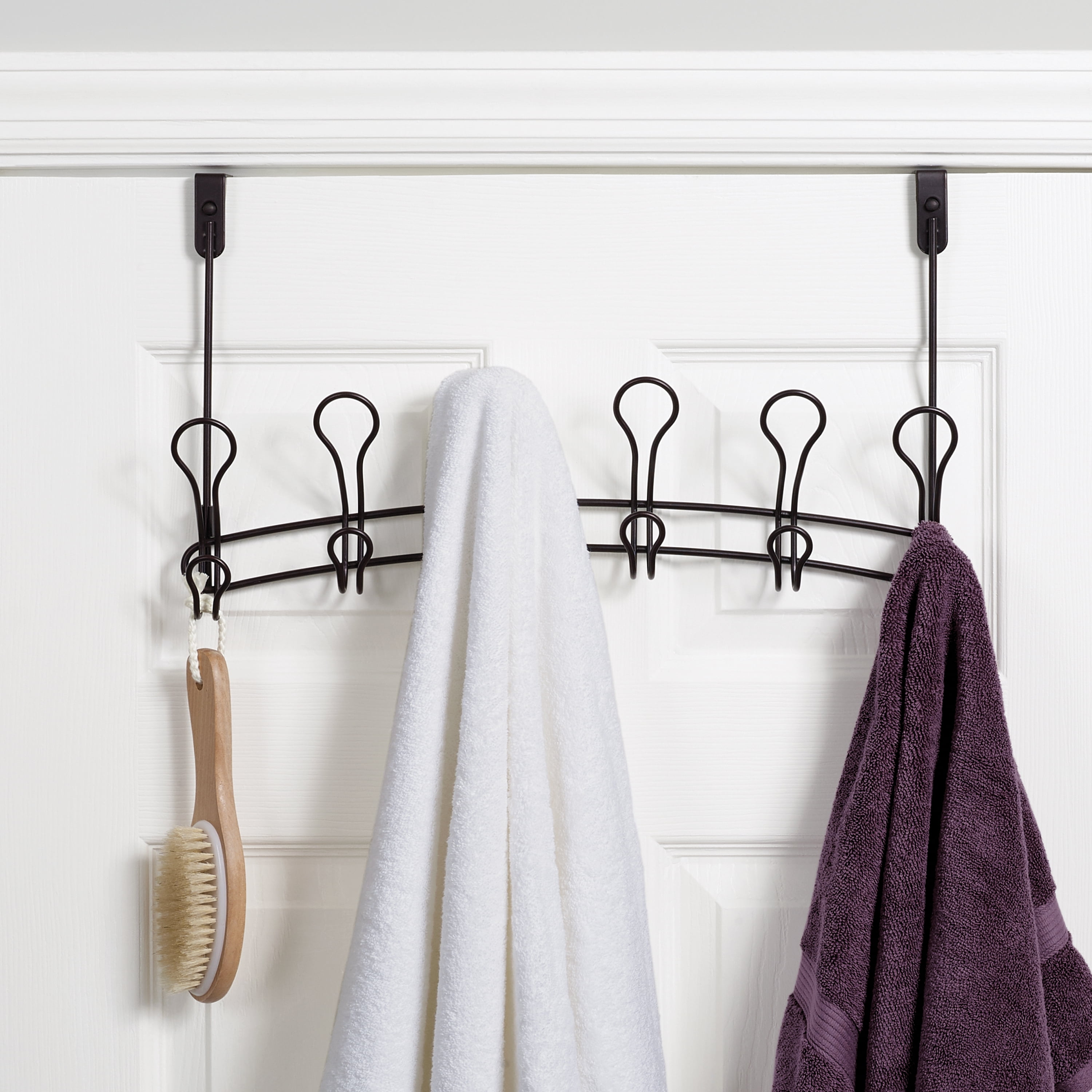 Mainstays SnugFit Over-the-Door Towel and Robe Rack (Oil-Rubbed Bronze, 6-Hook) sa432