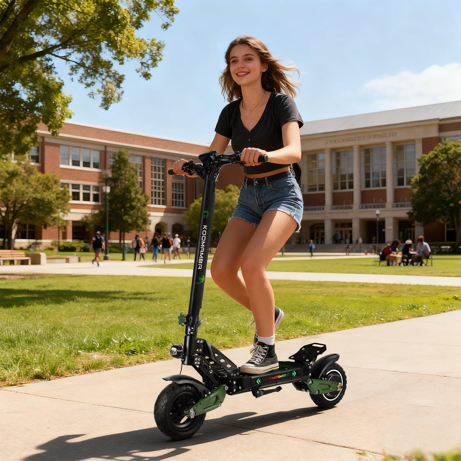 Goobee ZU06 Electric Scooter 1200W Motor 35 MPH High-Speed Commuter (10 in Tires, 50 Miles Range) hwm8j