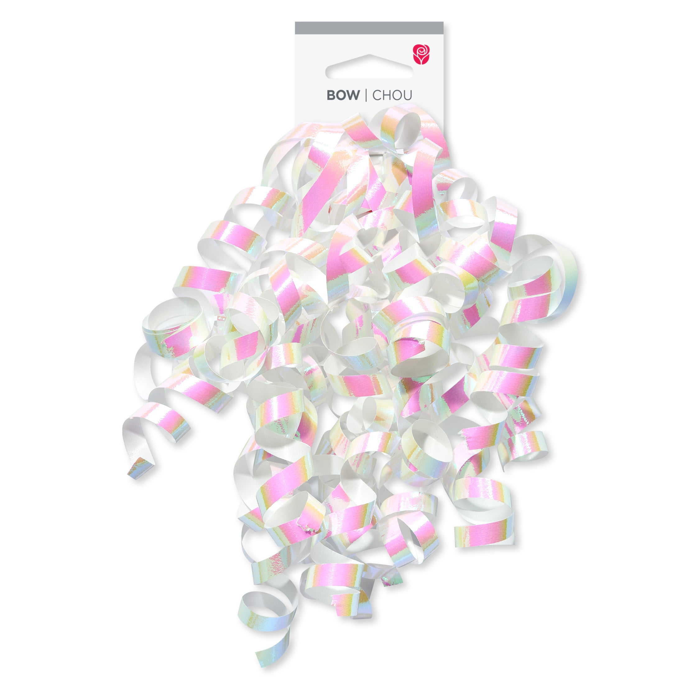 American Greetings Curly Poly Gift Bow Iridescent Decorative Topper (White, 9 in) 6ty69