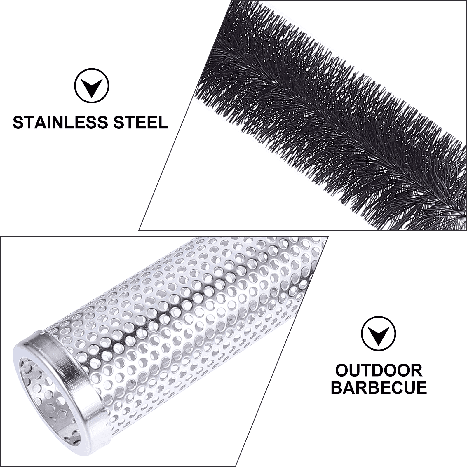 Generic Barbecue Smoker Stainless Steel Grill Accessory (Silver, 12 in) womhd
