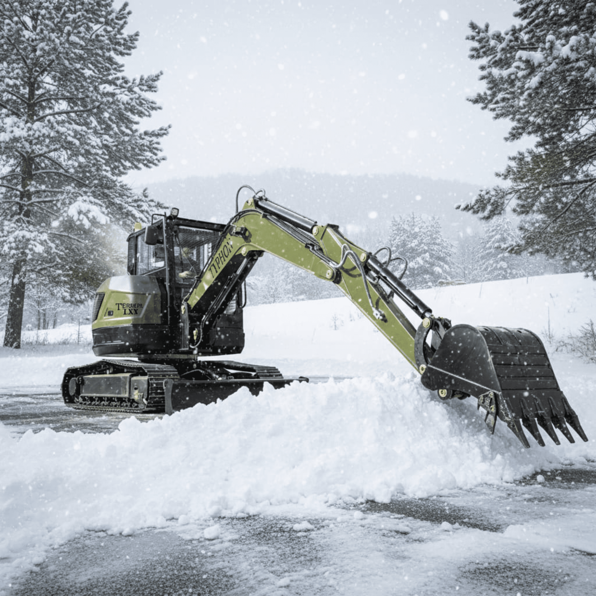 TYPHON TERROR LXV 6.6-Ton Excavator with Kubota V2607 Diesel Engine (56.9 HP, Enclosed Cab) gx0hq