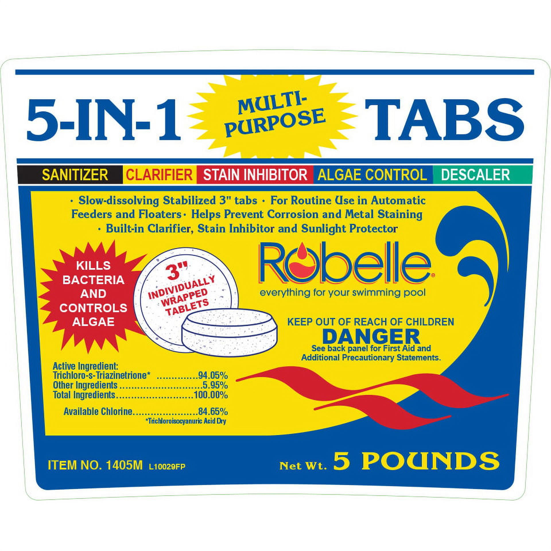 Robelle 5-In-1 Swimming Pool Multi-Purpose Chlorinating Tabs (White, 8 oz) mis2j