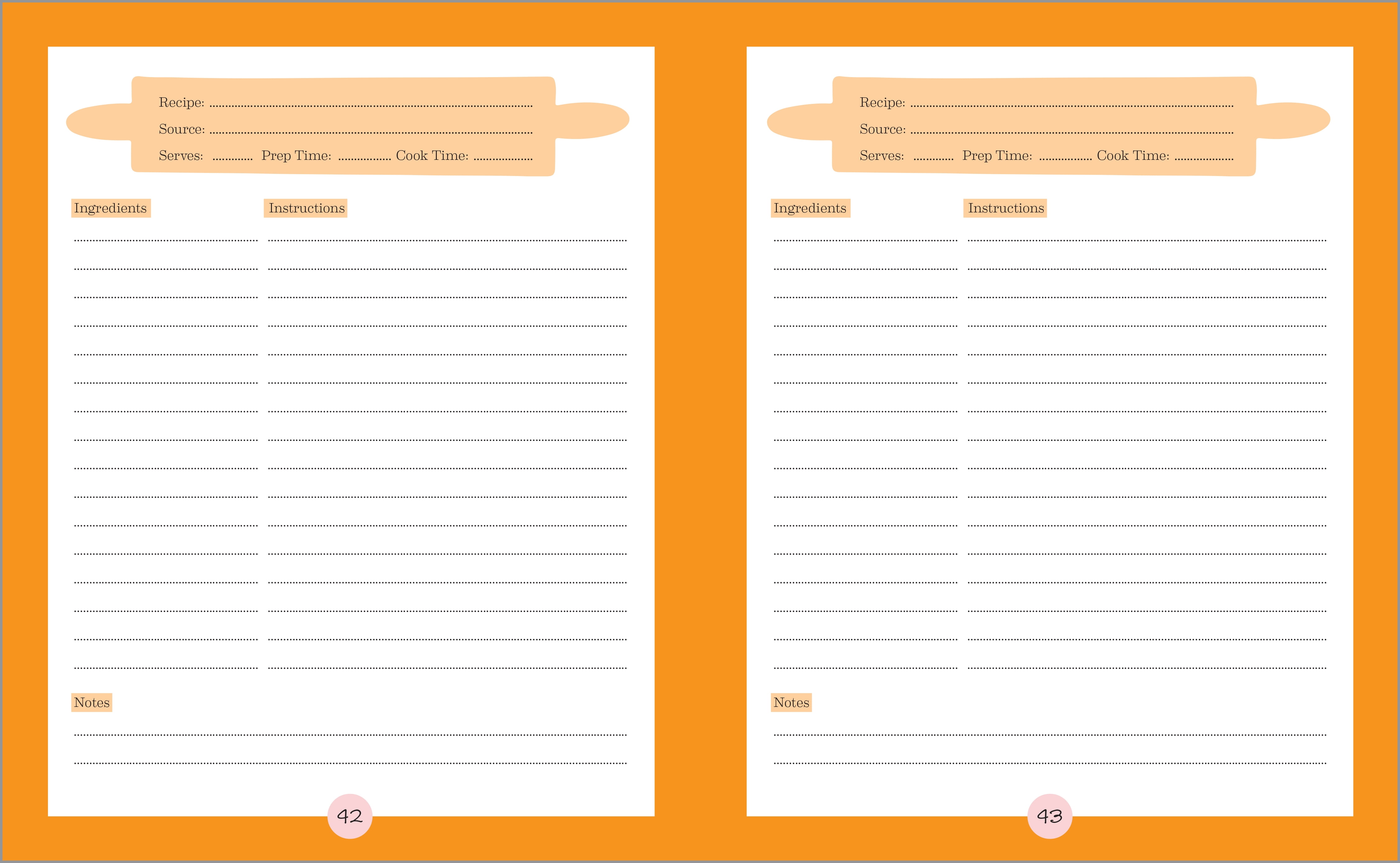 Rockridge Press Family Cookbook Recipe Journal, Blank Recipe Book for Family Favorites (210 Pages) uoszw