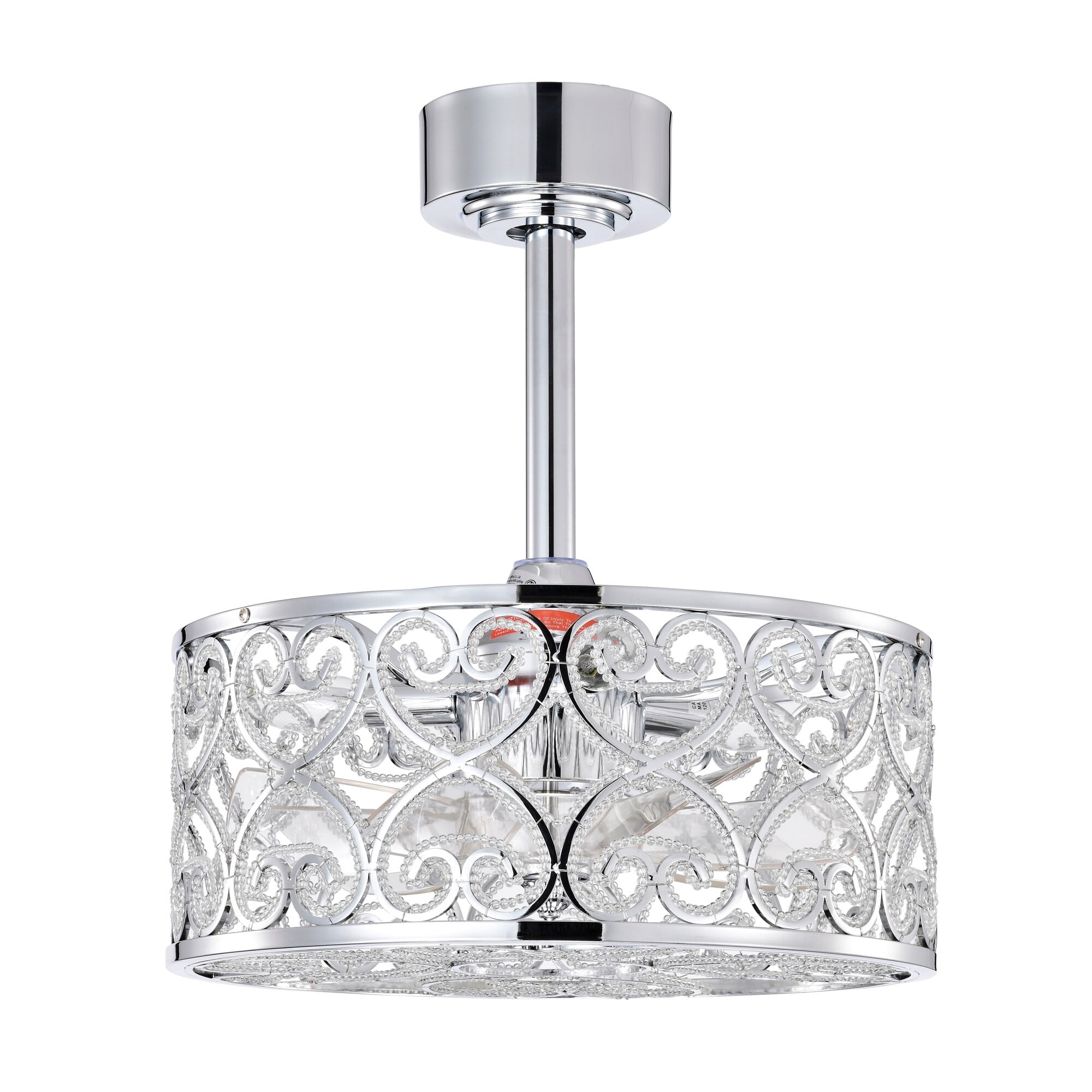 Warehouse of Tiffany Sepp 3-Light Indoor Ceiling Fan with Light Kit (Chrome, 15.7 in) ihfqv