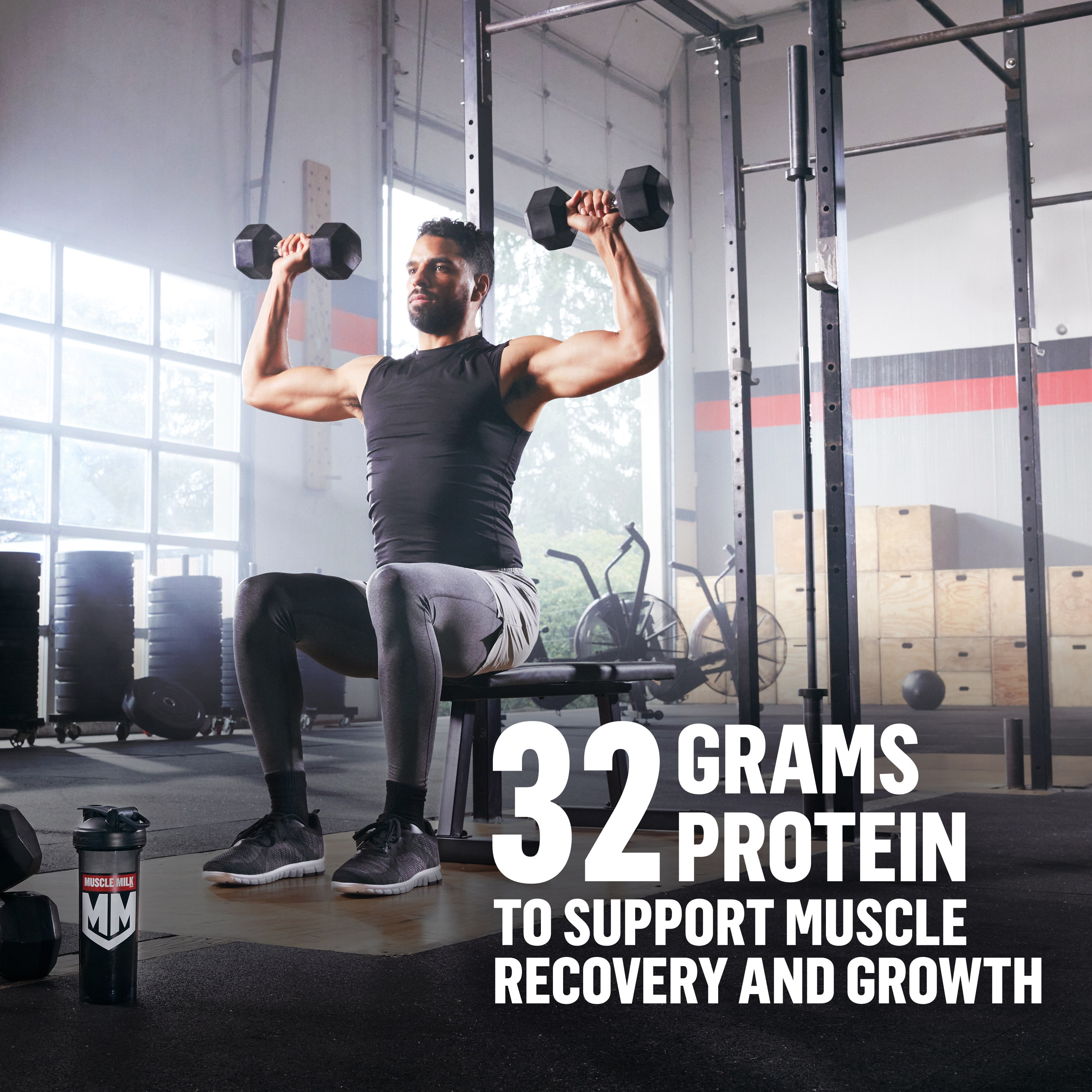 Muscle Milk Genuine Protein Powder, Vanilla Creme, Post-Workout Recovery & Muscle Support (Vanilla, 1.93 lb) t4zfd