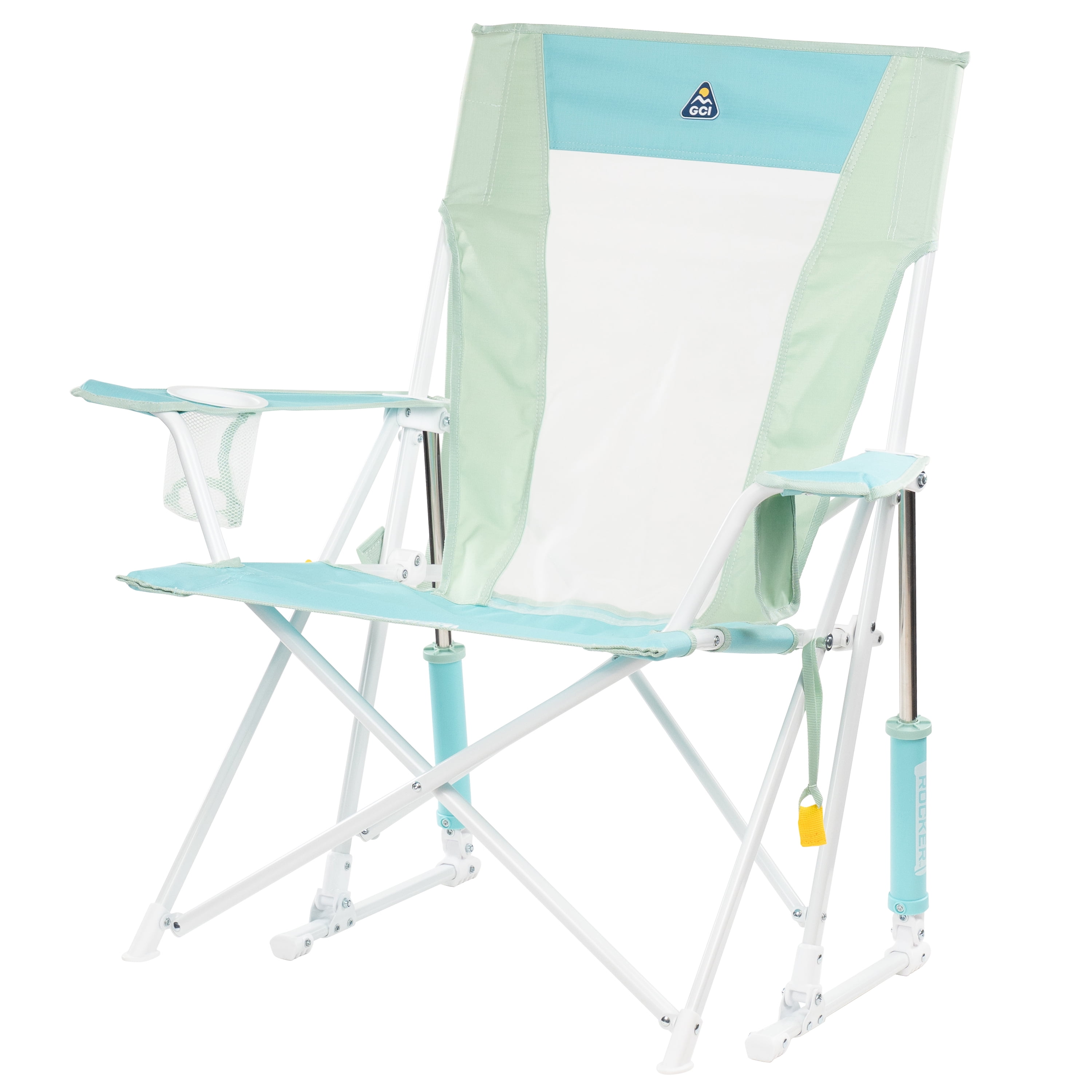 GCI Outdoor Comfort Pro Rocker Camping Chair with Mesh Backrest (Pastel Green, 250 lb Capacity) z2bpm