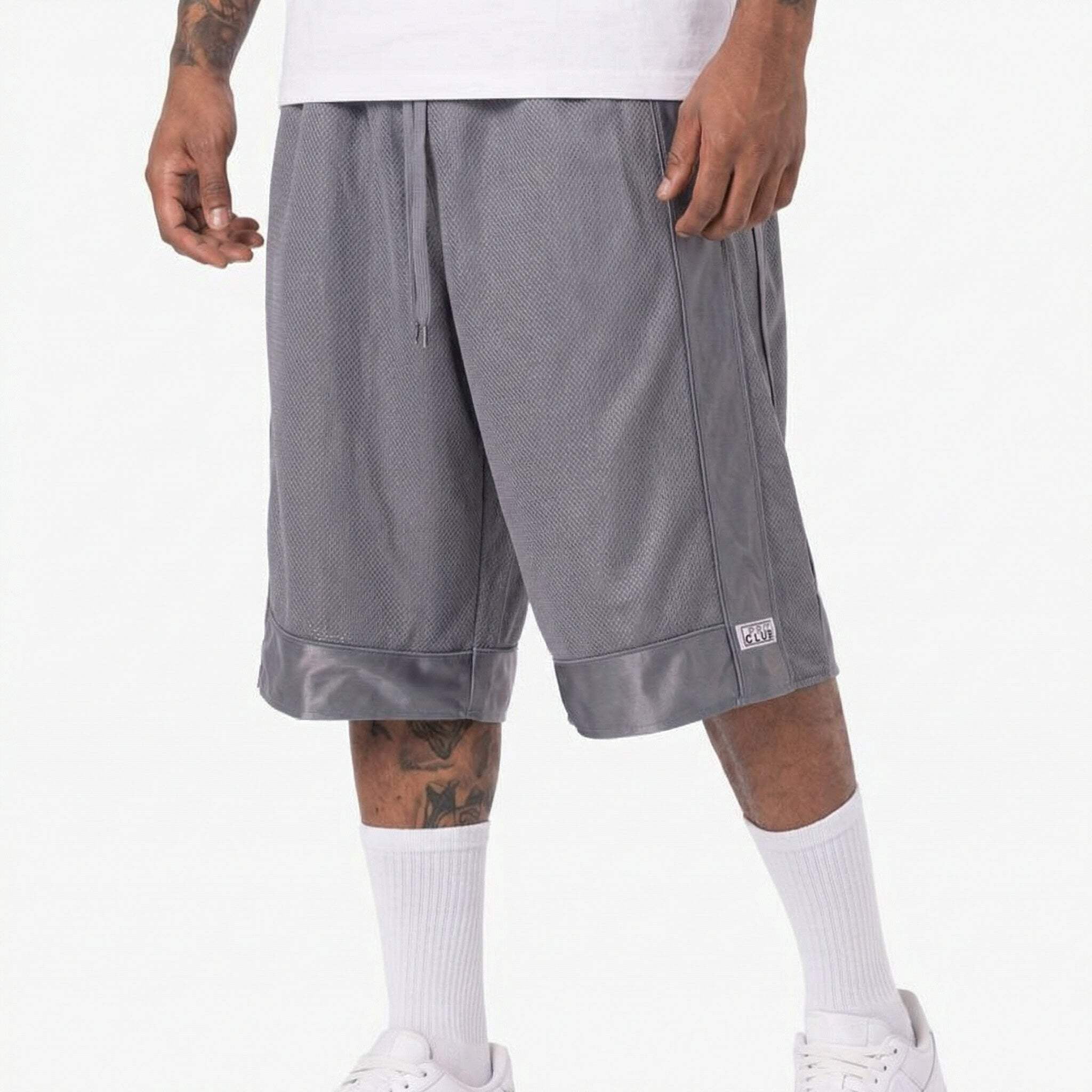 Pro Club Men's Heavyweight Mesh Basketball Shorts (White, Medium) wae29