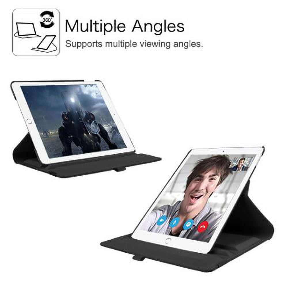 Fintie iPad Pro 9.7 2016 Case 360-Degree Rotating Stand Cover with Auto Sleep Wake (Black, 9.7 in) 0d5ge