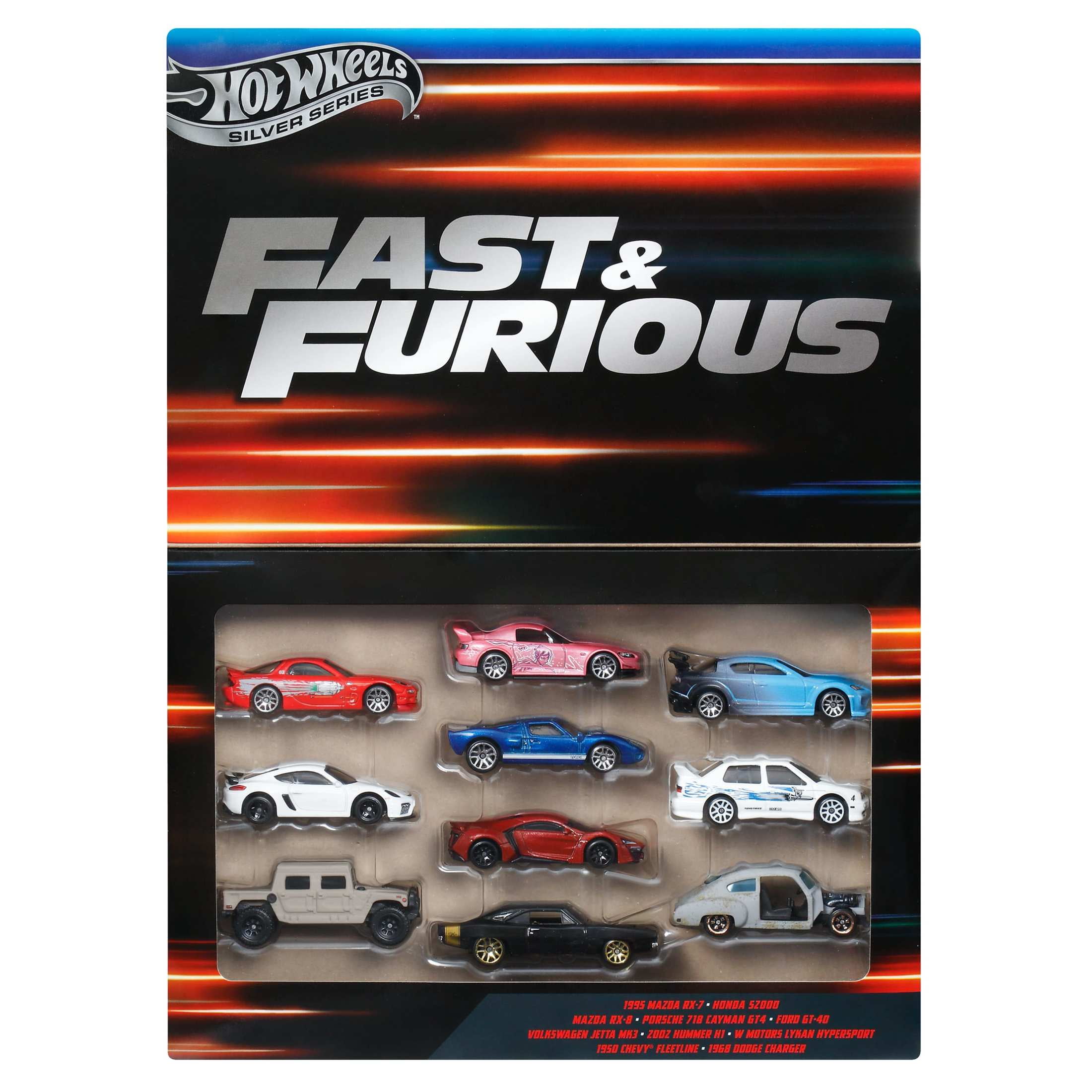 Hot Wheels Fast & Furious Die-Cast Toy Cars (1:64 Scale, 10-Pack) 8xzv4