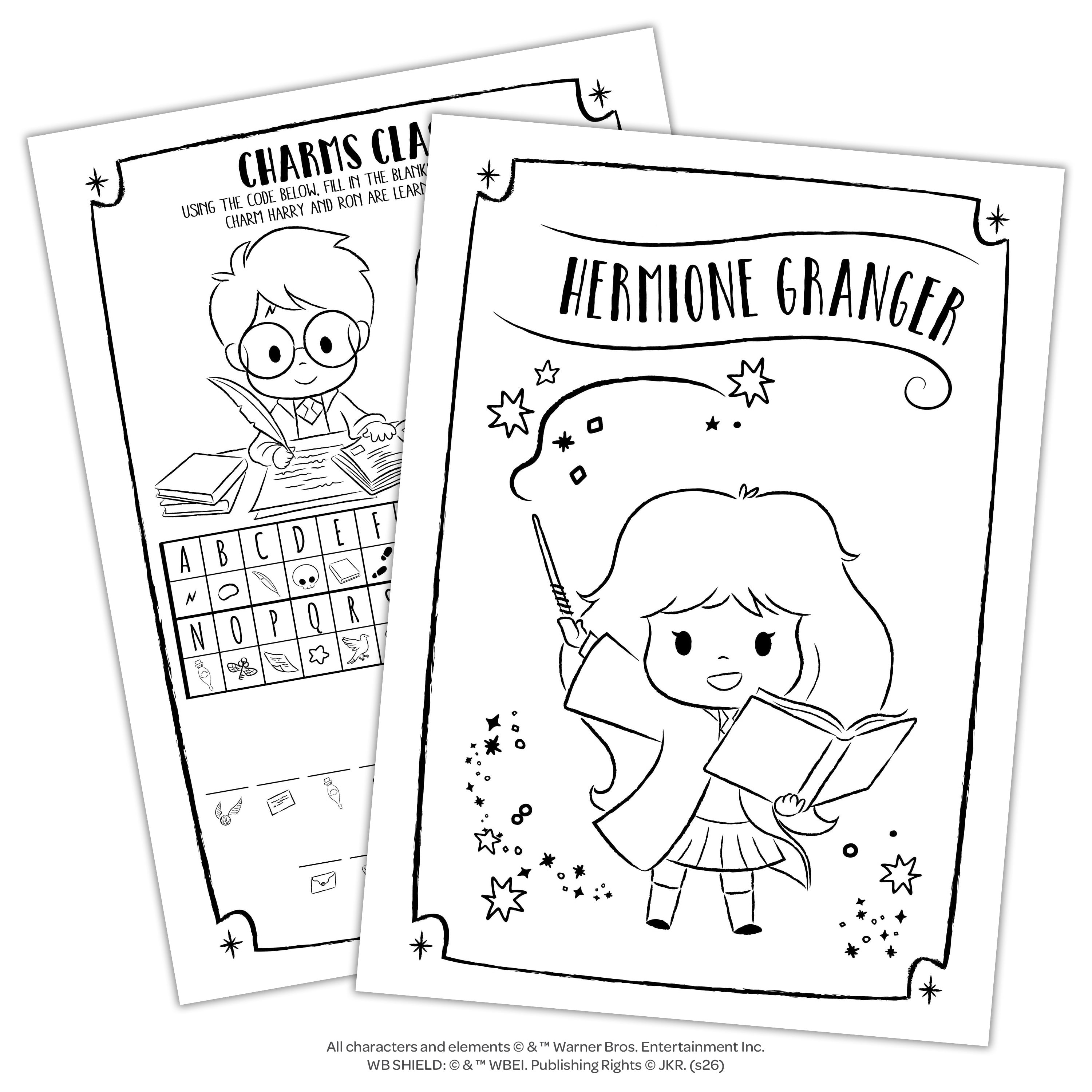 Harry Potter Coloring and Activity Book with 4 Wand-Shaped Crayons (Multicolor, 32 Pages) 3edhi