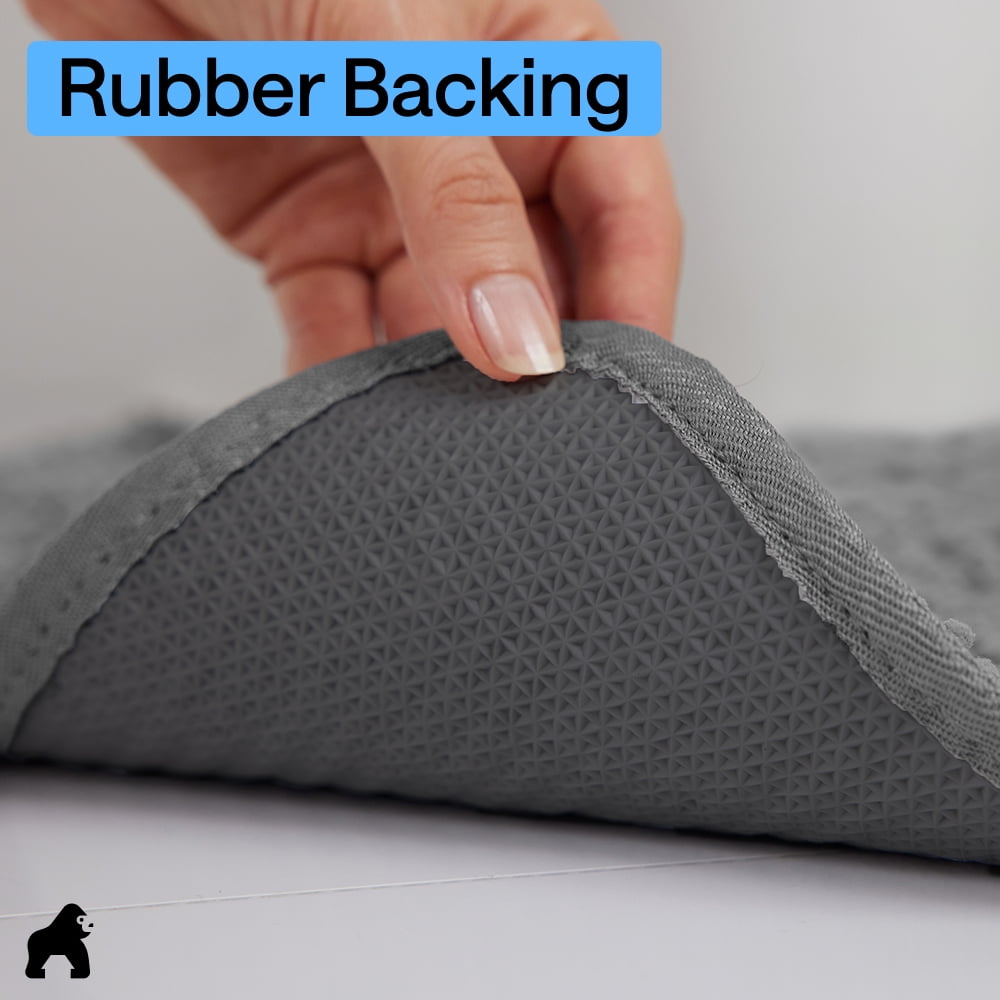 Gorilla Grip Ultra Absorbent Doormat for Muddy Paws, Machine Washable Indoor Entryway Rug (Gray, 24 in x 17 in) 2xk4q