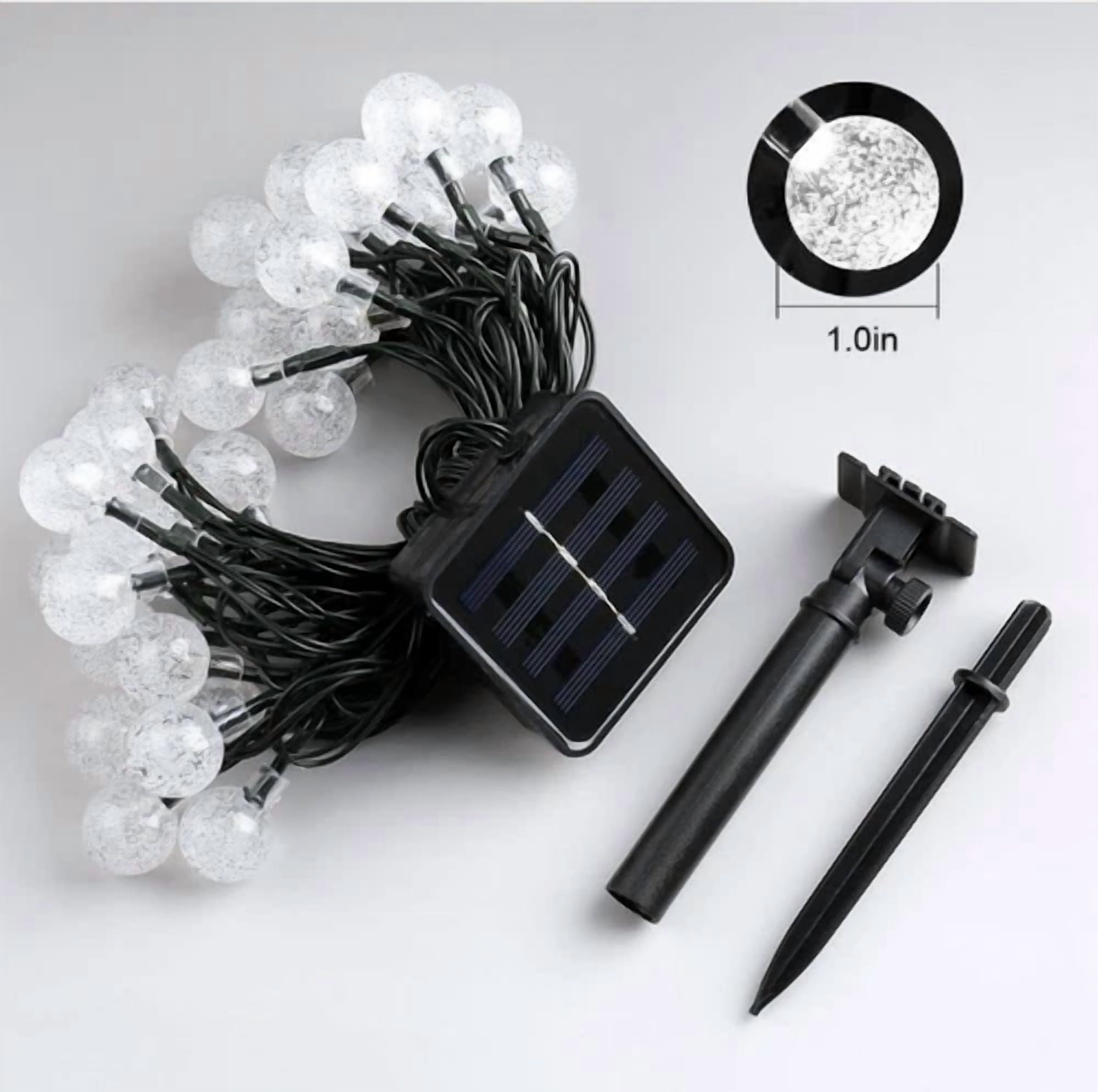 Purely Elizabeth Solar 30 LED String Lights Waterproof Outdoor Decor (Warm White, 15 ft) a84iq