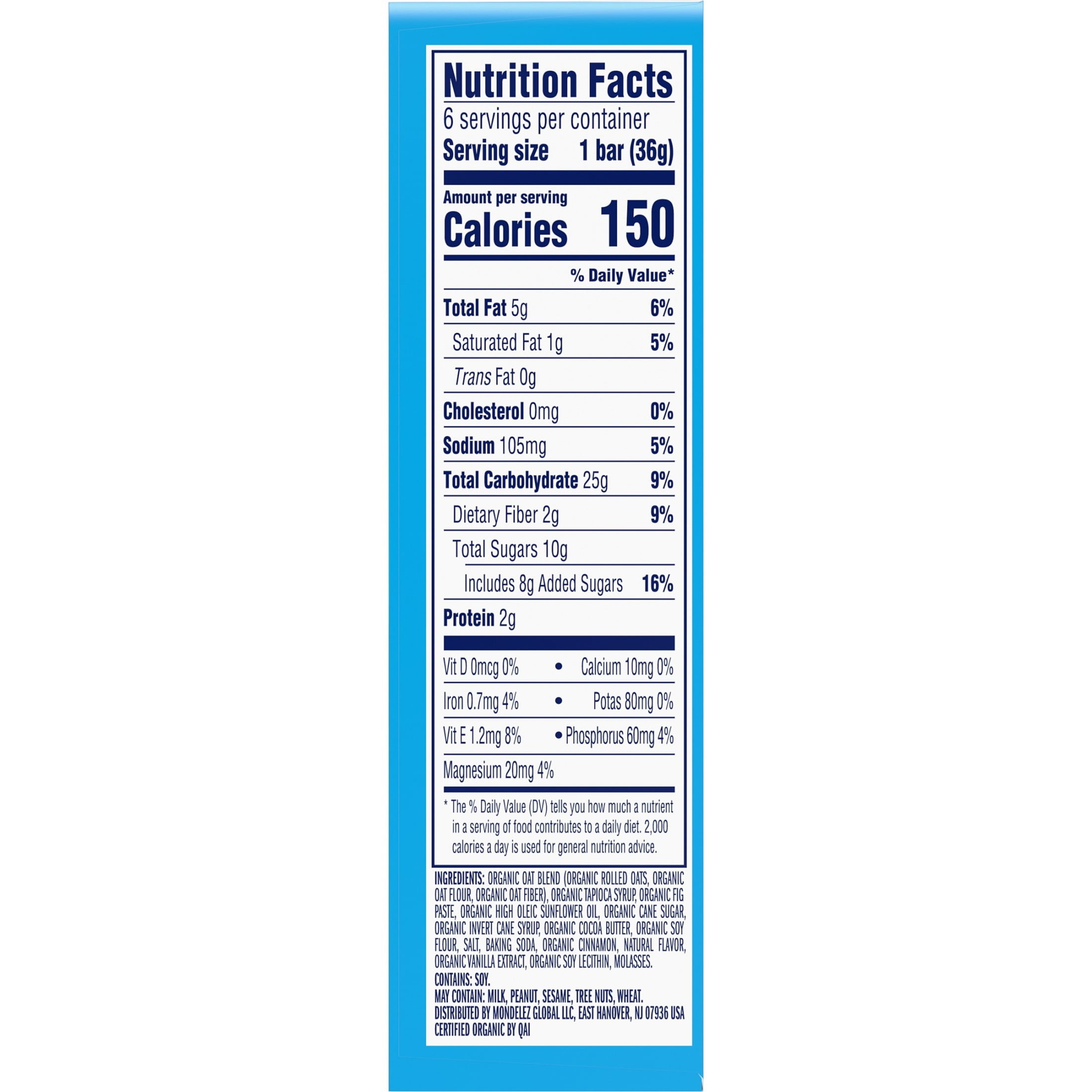 Zbar Iced Oatmeal Cookie Soft-Baked Organic Energy Snack Bars (6 count, 9 pack) vfync