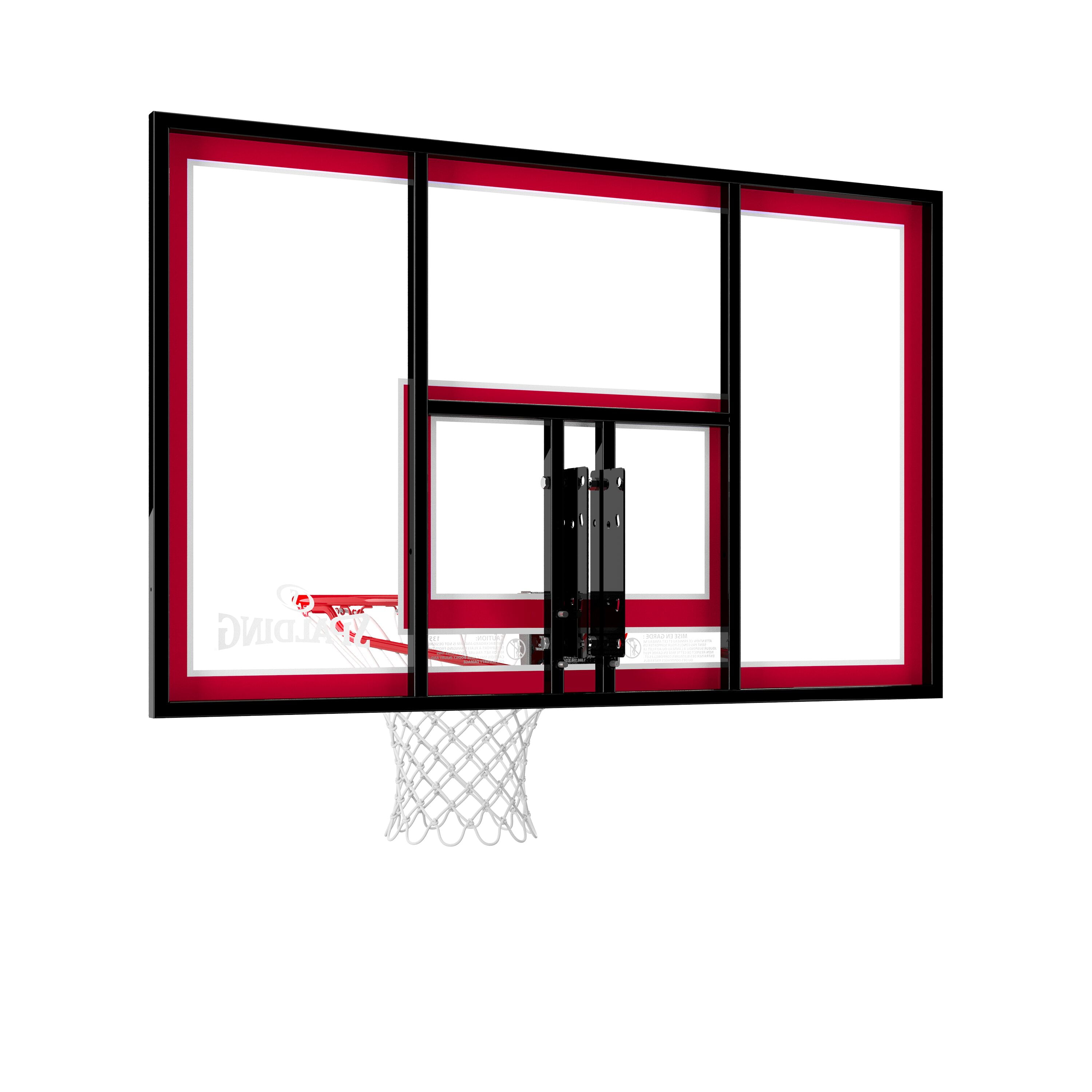 Spalding 44 in. Shatter-proof Polycarbonate Basketball Backboard and Rim Combo (Red, 44 in.) v86il