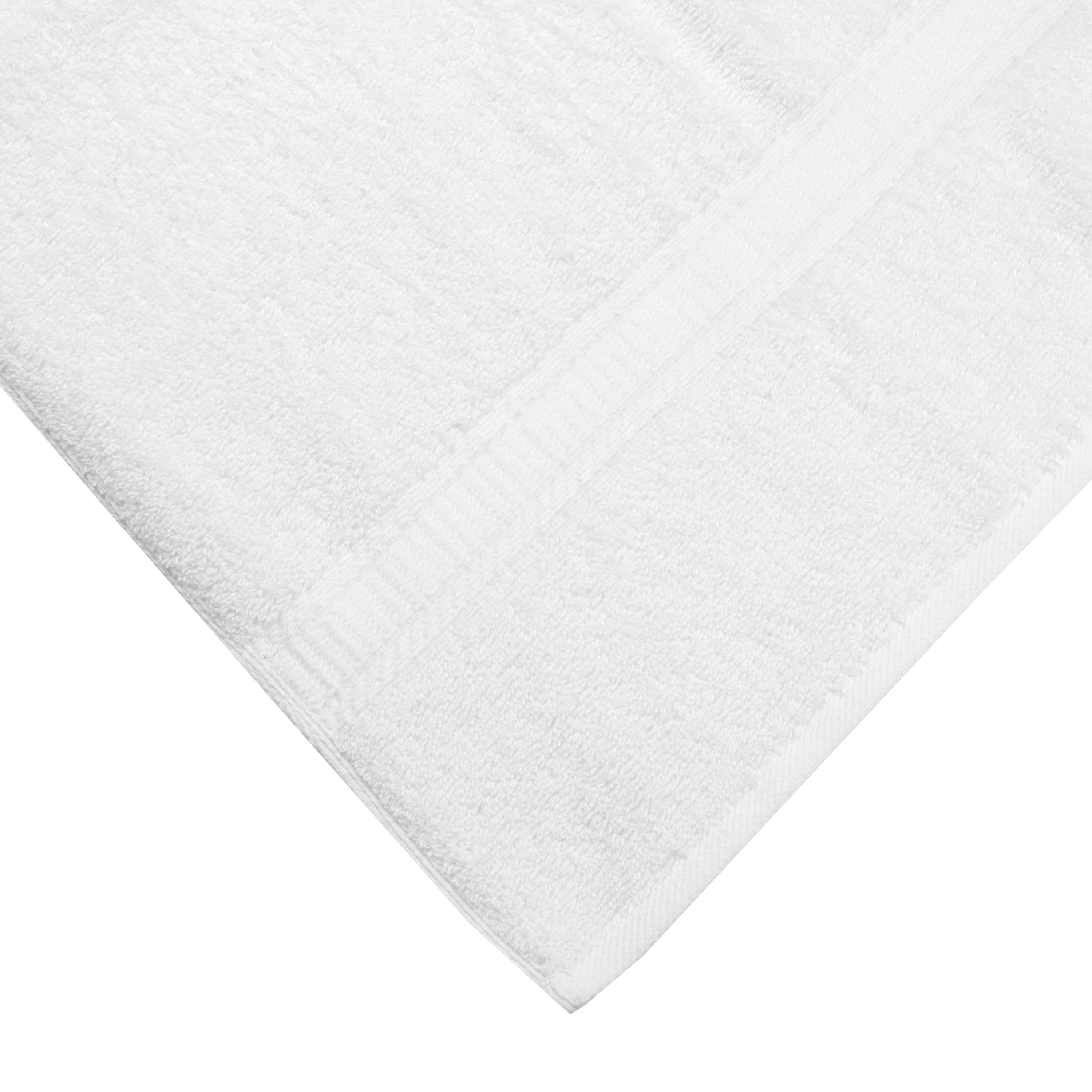 Mainstays Basic Bath Towel, Soft Cotton Highly Absorbent Bathroom Essentials (White, 8 Pack, 27 in x 52 in) nhtzx