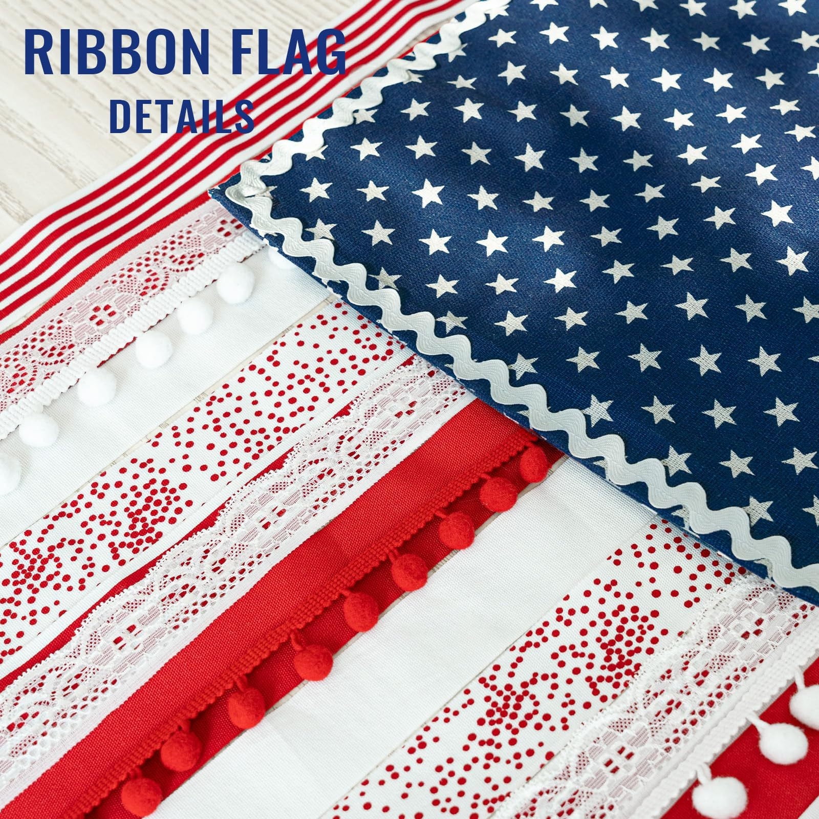 HAJAGP American Flag Rag Banner Rustic Independence Day Decor (Multicolor, 9.84 in x 6.69 in) bzl0z