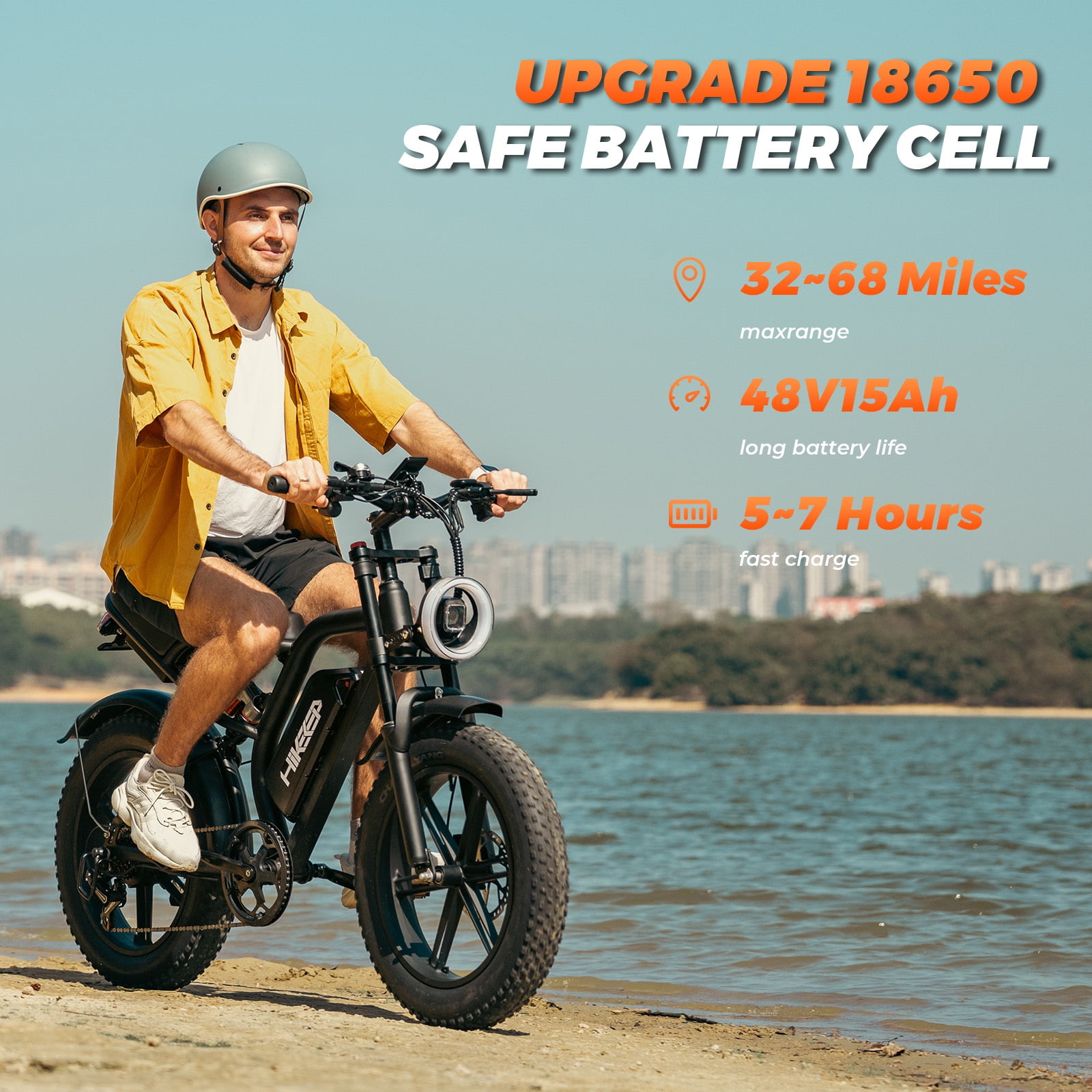HELOKEEP Fat Tire Electric Mountain Bike, Full Suspension Off-Road E-Bike with 1500W Peak Motor (Black, 20 in x 4 in) 0y3yi
