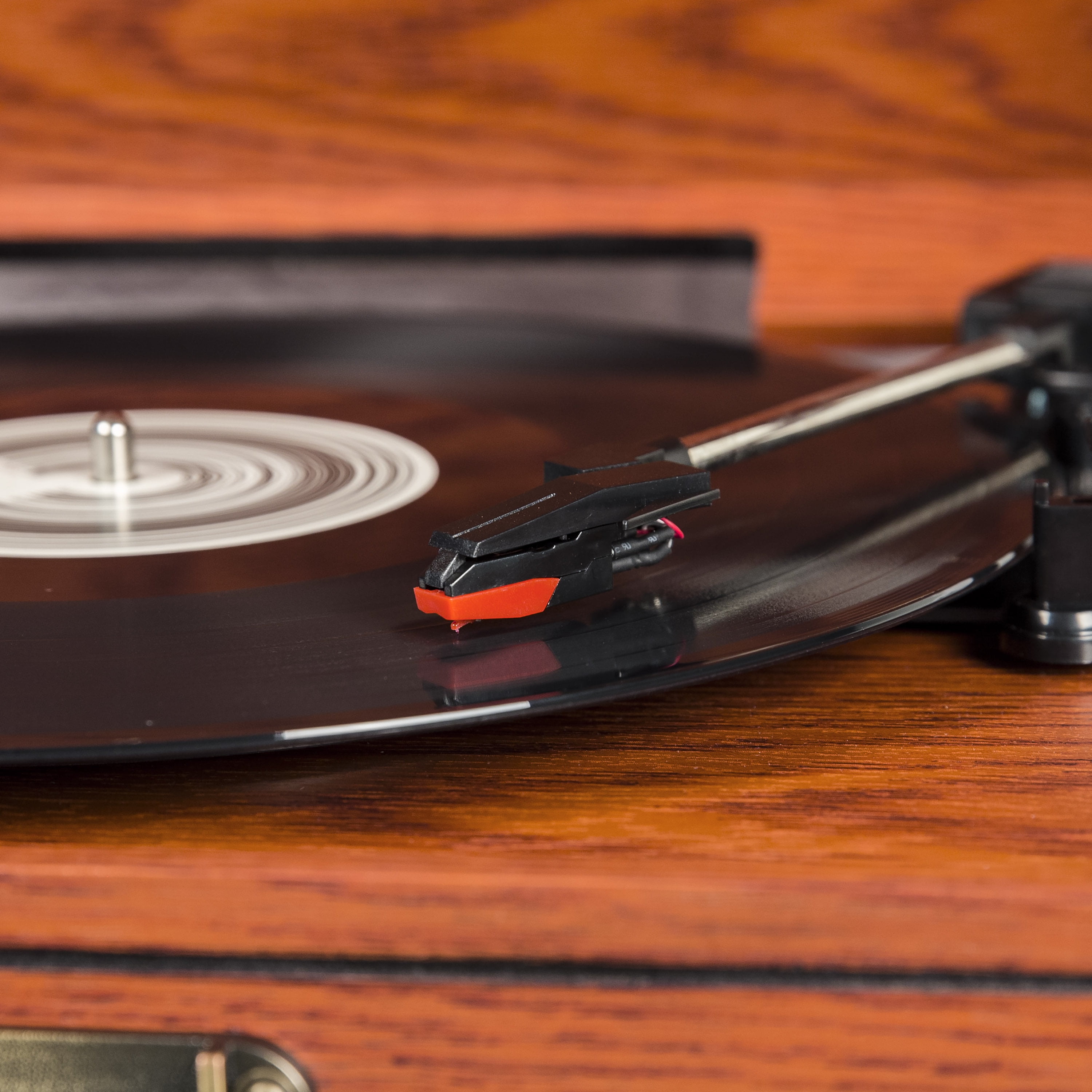 Crosley Musician Entertainment Center Vinyl Record Player with Built-in Speakers and Bluetooth (Red) so4cl