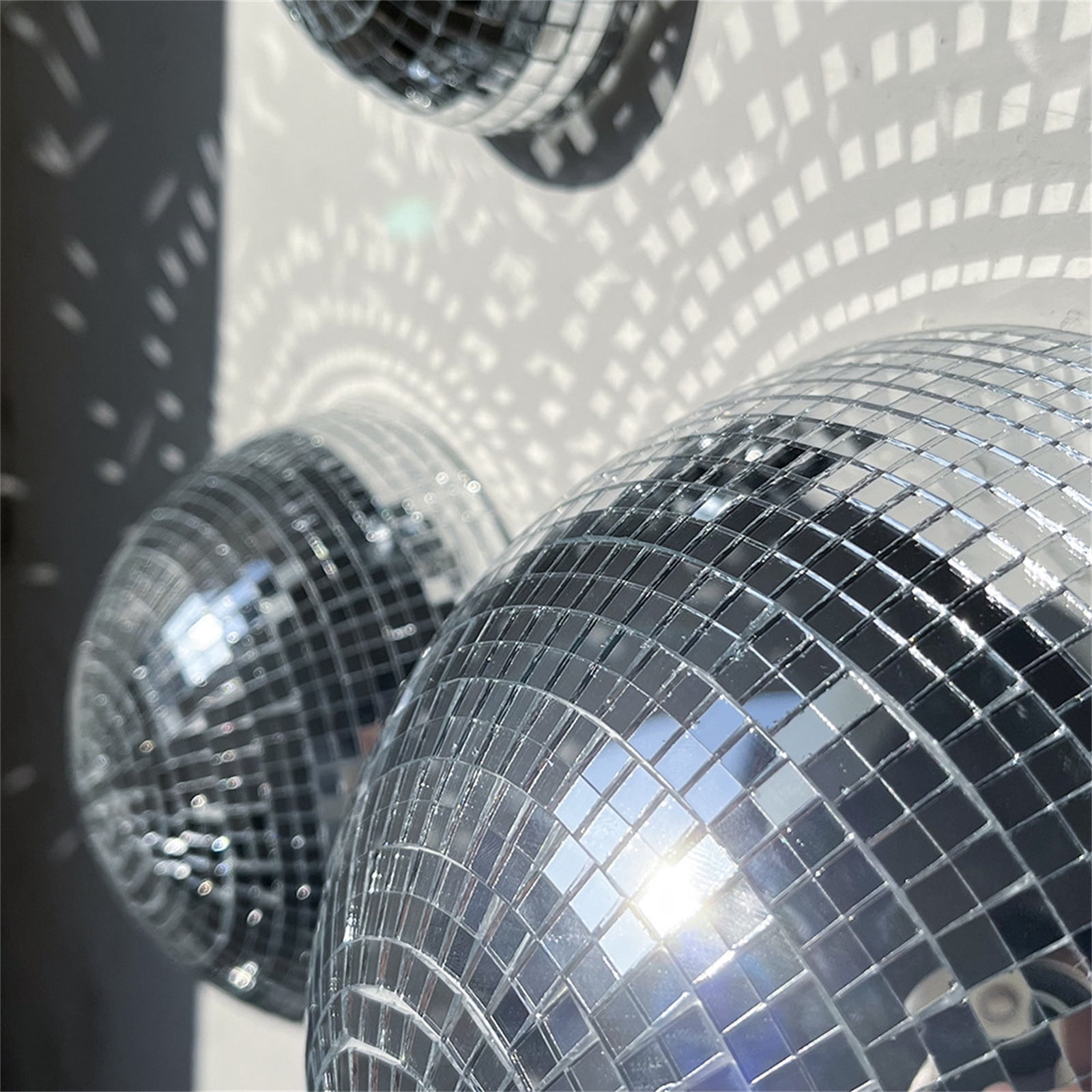 Cosfyte Mirror Disco Ball Wall Decor, Reflective Half Sphere Art for Party and Home (Silver, 3-Piece Set: 4 in, 6 in, 8 in) 6o8vh