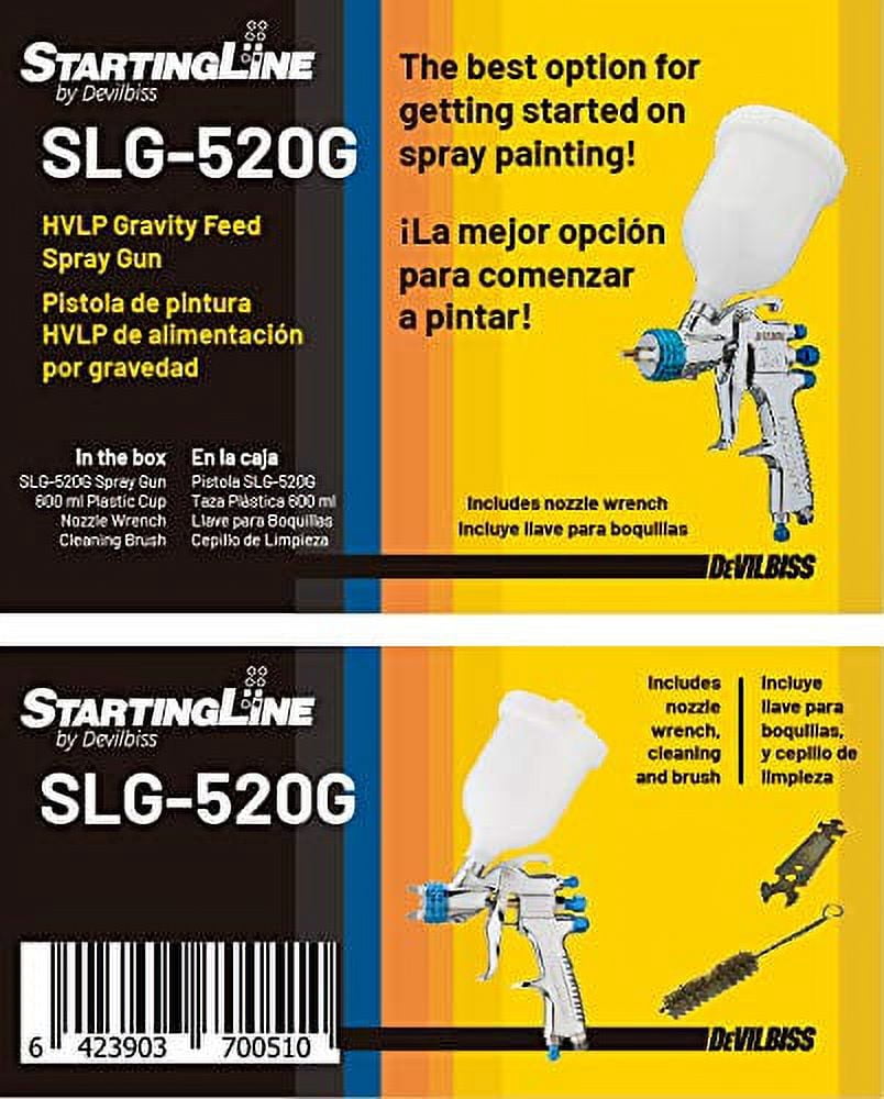 DeVilbiss StartingLine HVLP Spray Gun (White, 20.3 fl oz) j3awf