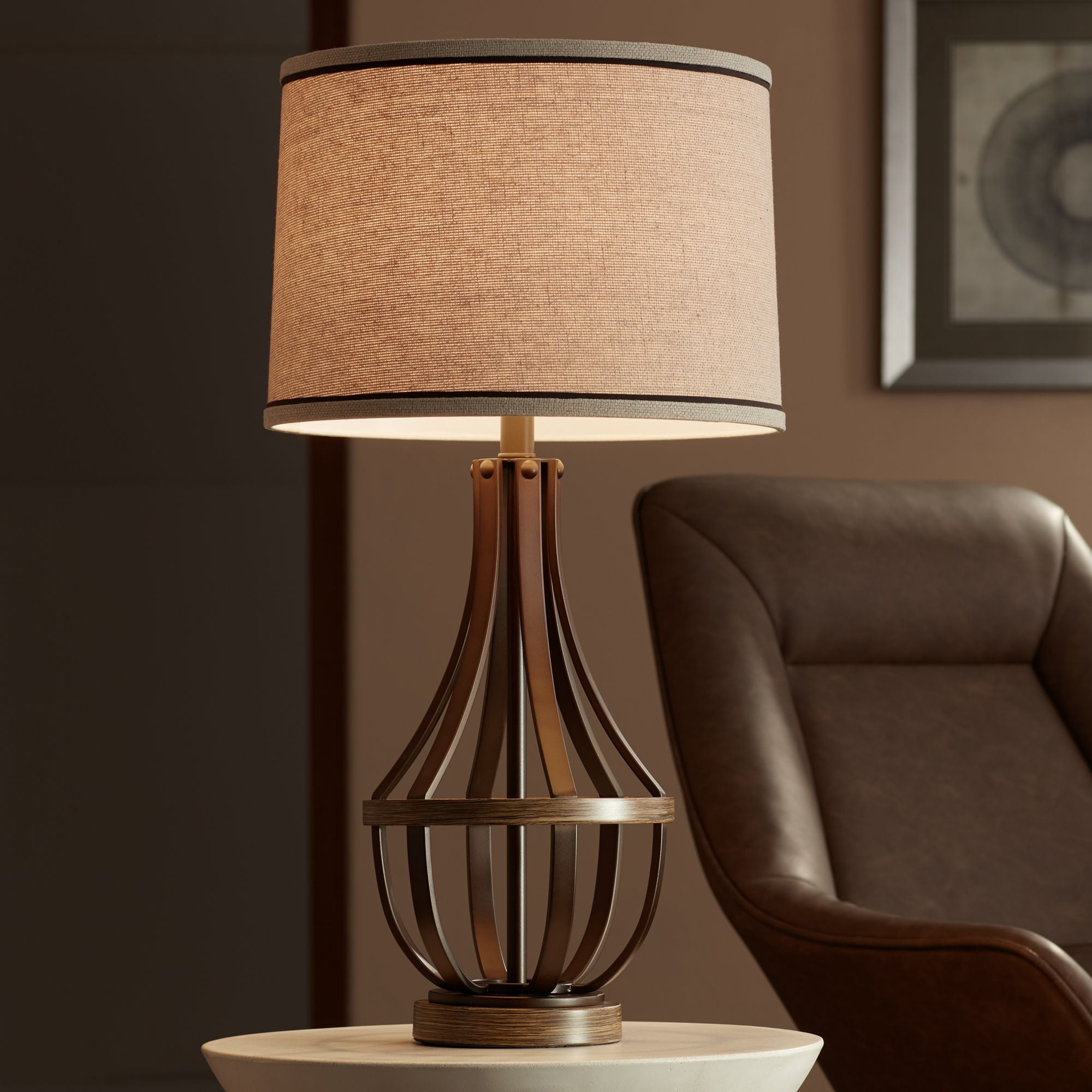 Franklin Iron Works Louanne Industrial Table Lamp (Oil Rubbed Bronze, 29 in) pp92i