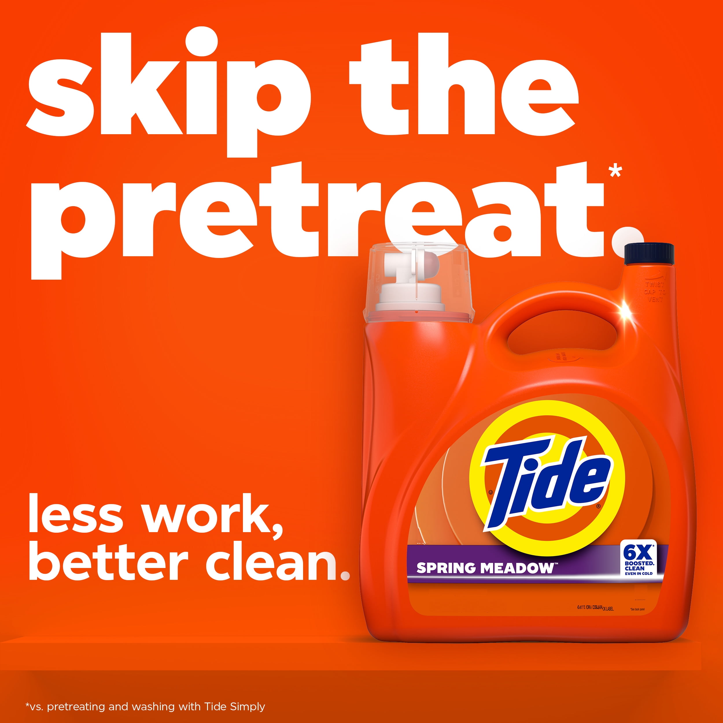 Tide Laundry Detergent Liquid, Spring Meadow Scent, Concentrated Stain Removal Formula (125 fl oz) nrdmg