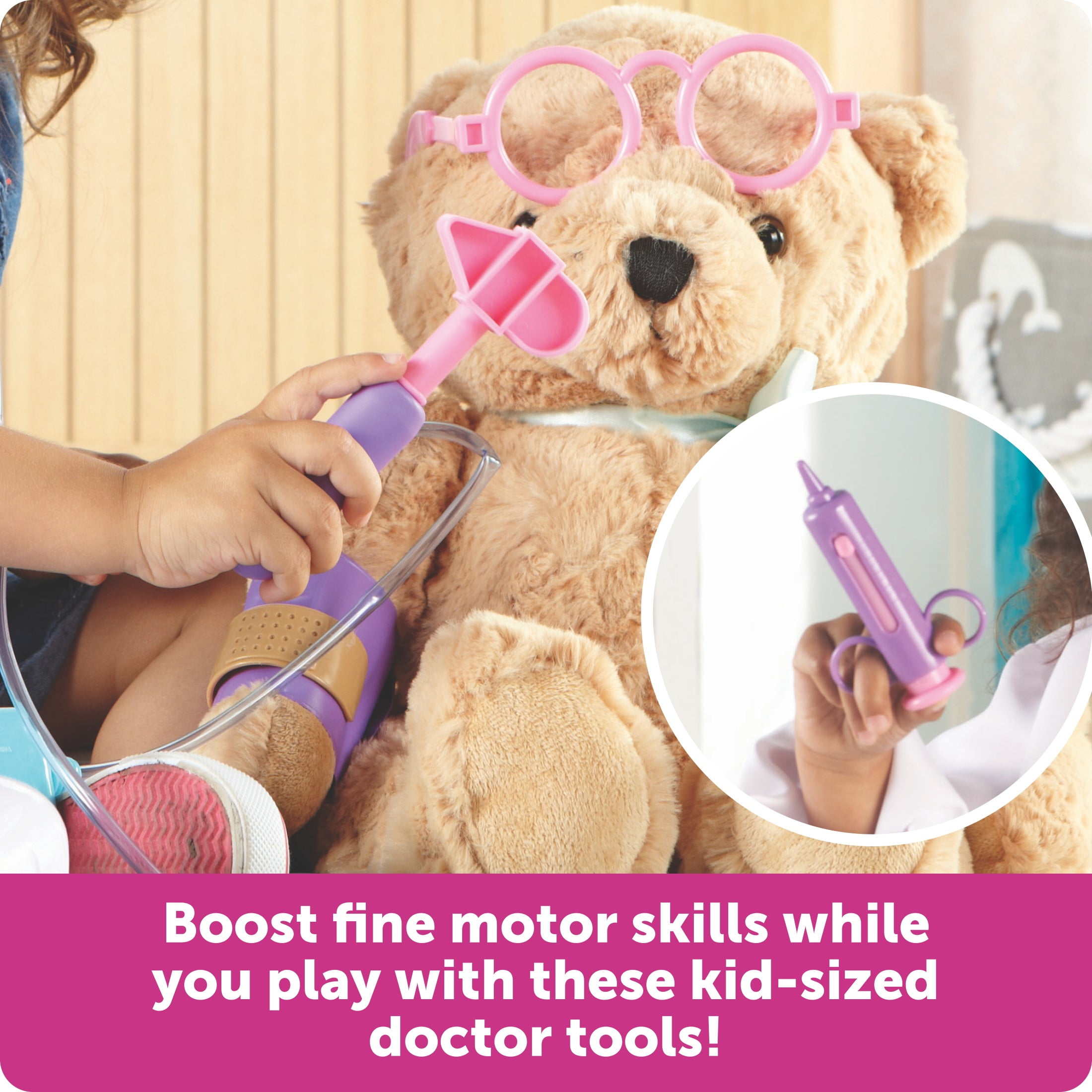 Learning Resources Pretend & Play Doctor Set, Educational Medical Role-Play Kit for Kids (Pink, 19-Piece Set) ne6w3